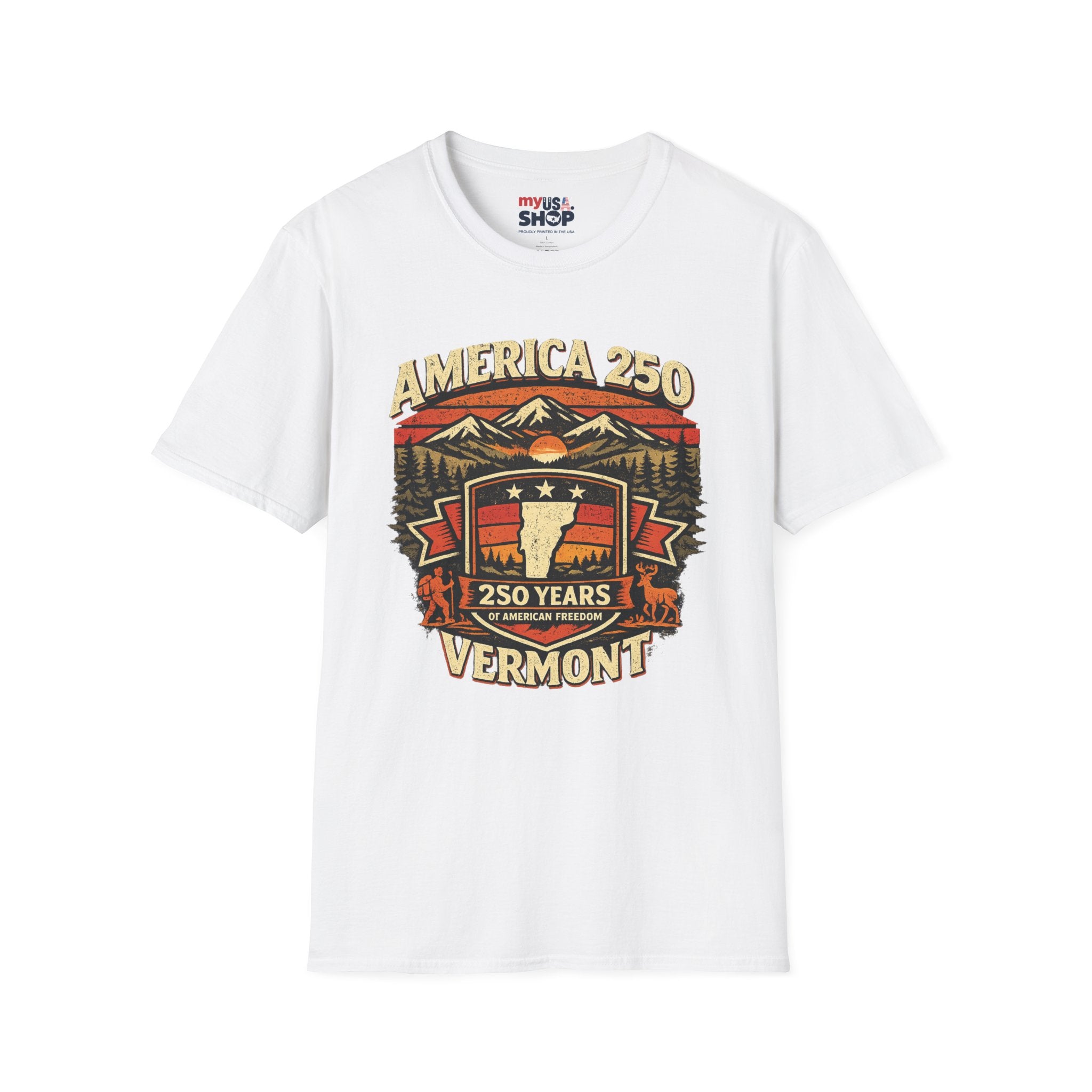 America 250 – 250 Years of American Freedom Vermont Vintage Tee Design