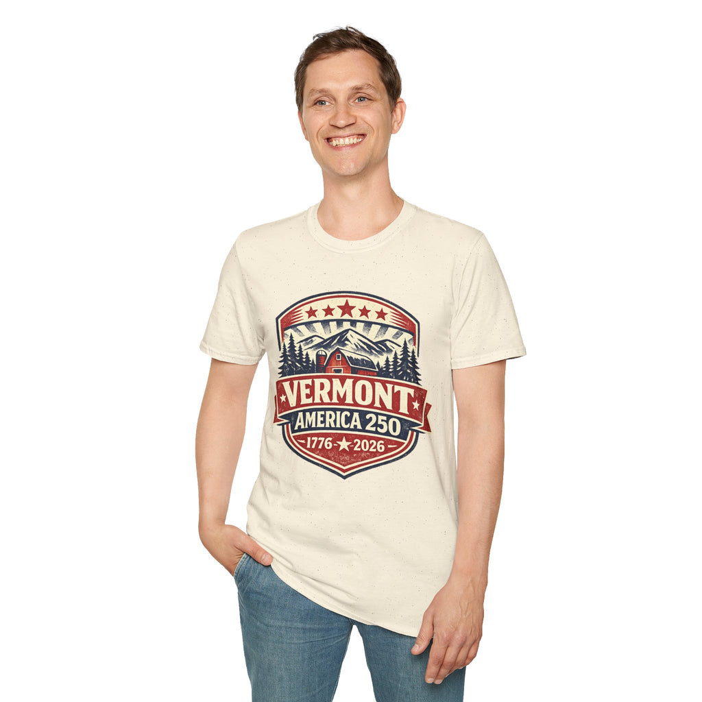 America 250 – Vermont 1776–2026 Mountain Heritage Vintage Tee Design