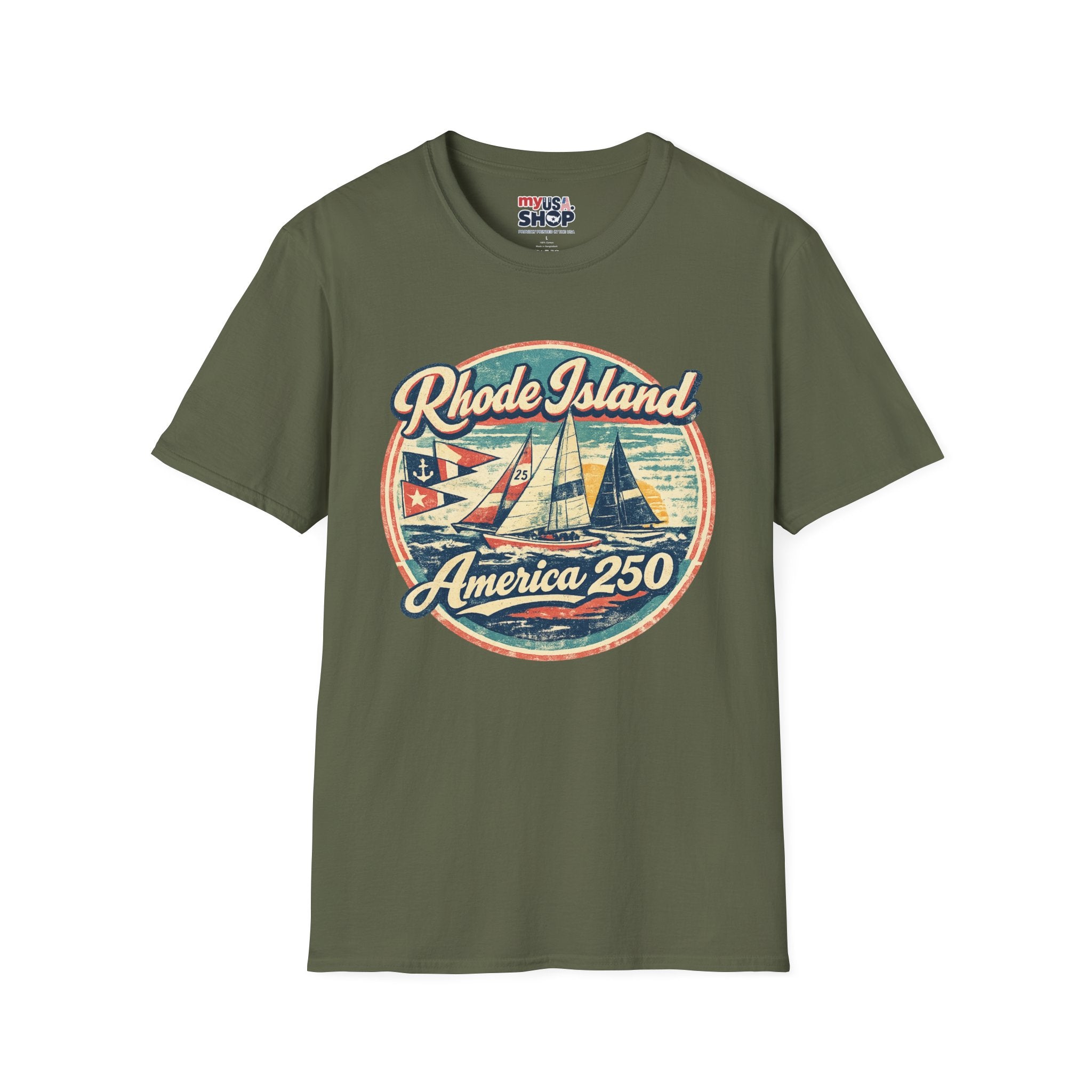 Rhode Island America 250 Shirt — Vintage Sailing Regatta Graphic Tee