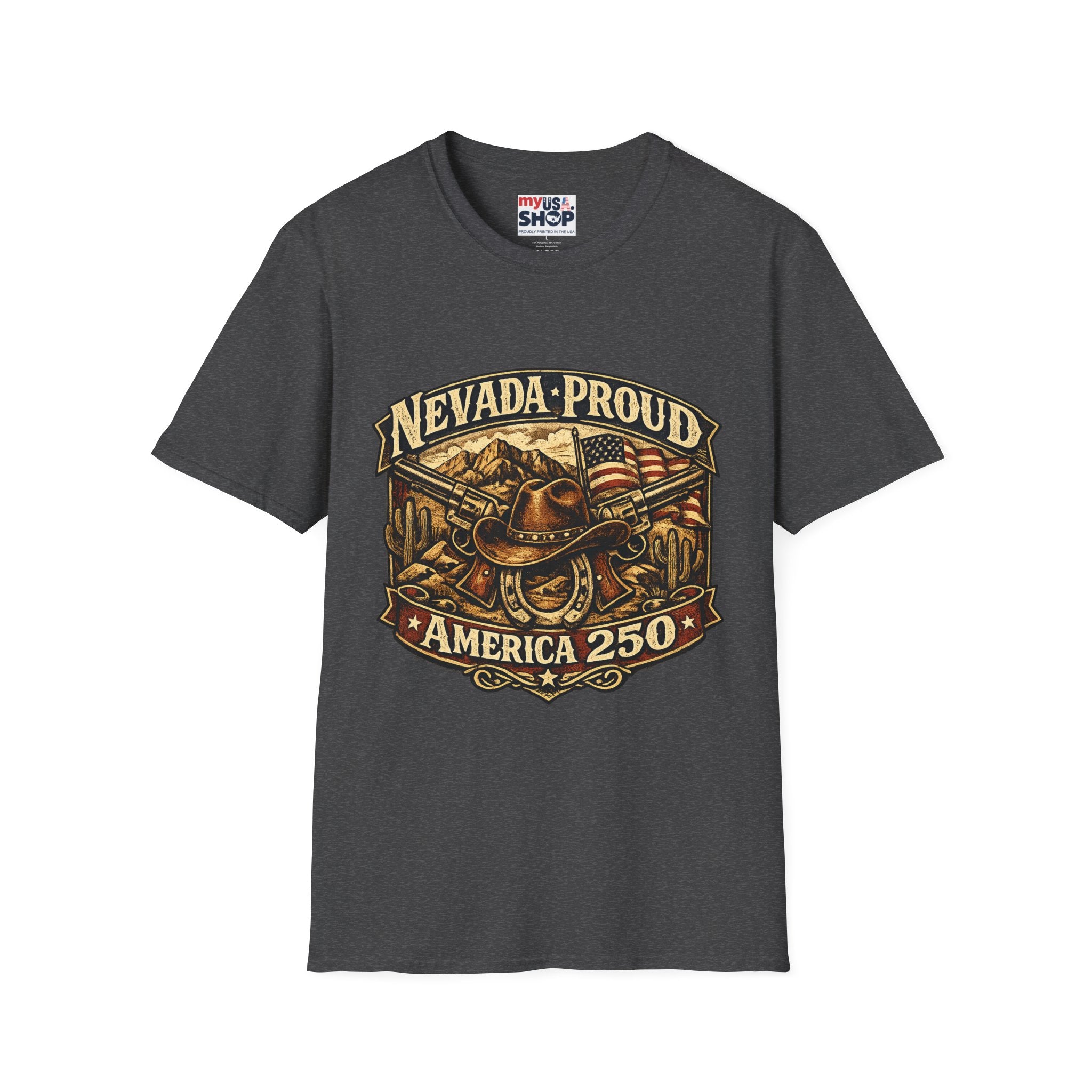 America 250 Nevada Proud T-Shirt — Vintage American Western Design
