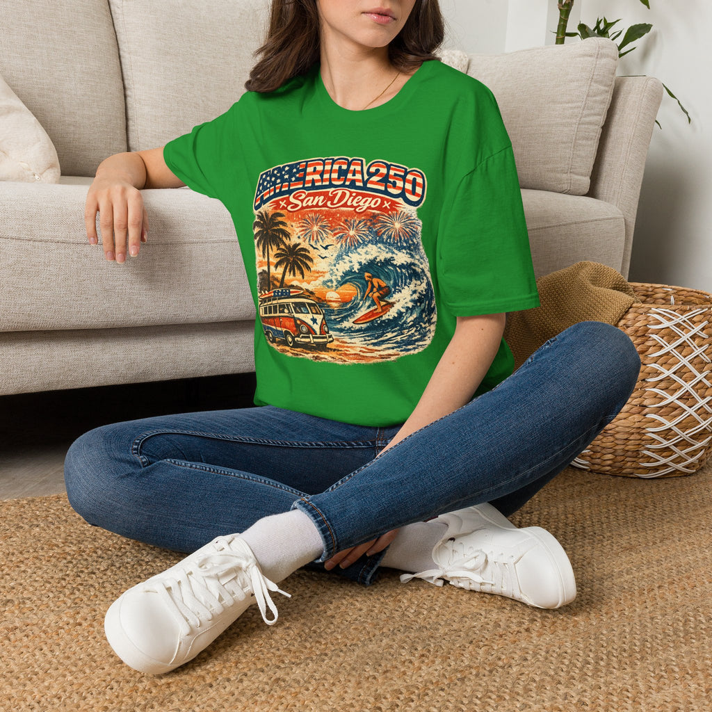 America 250 San Diego California Vintage Surf Tee