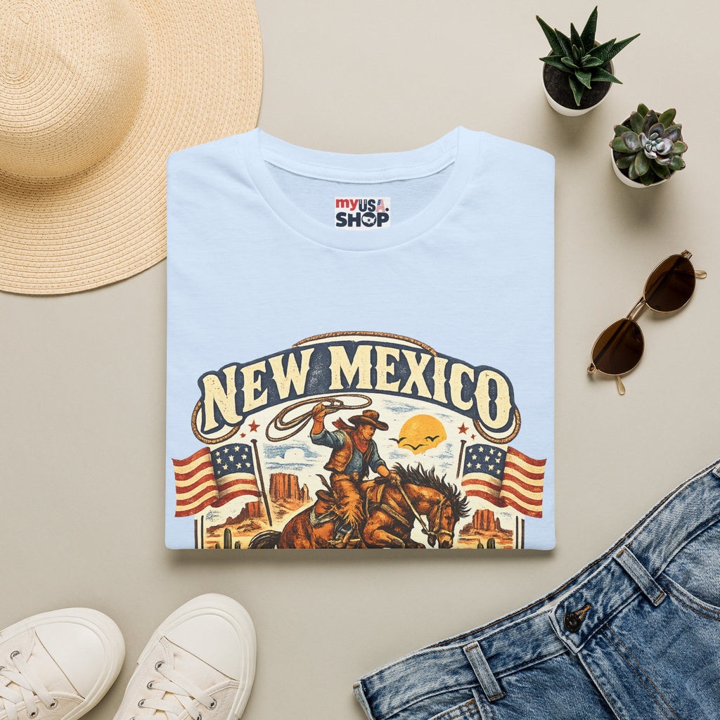 America 250 New Mexico Cowboy Rodeo T-Shirt — Vintage Western Tee