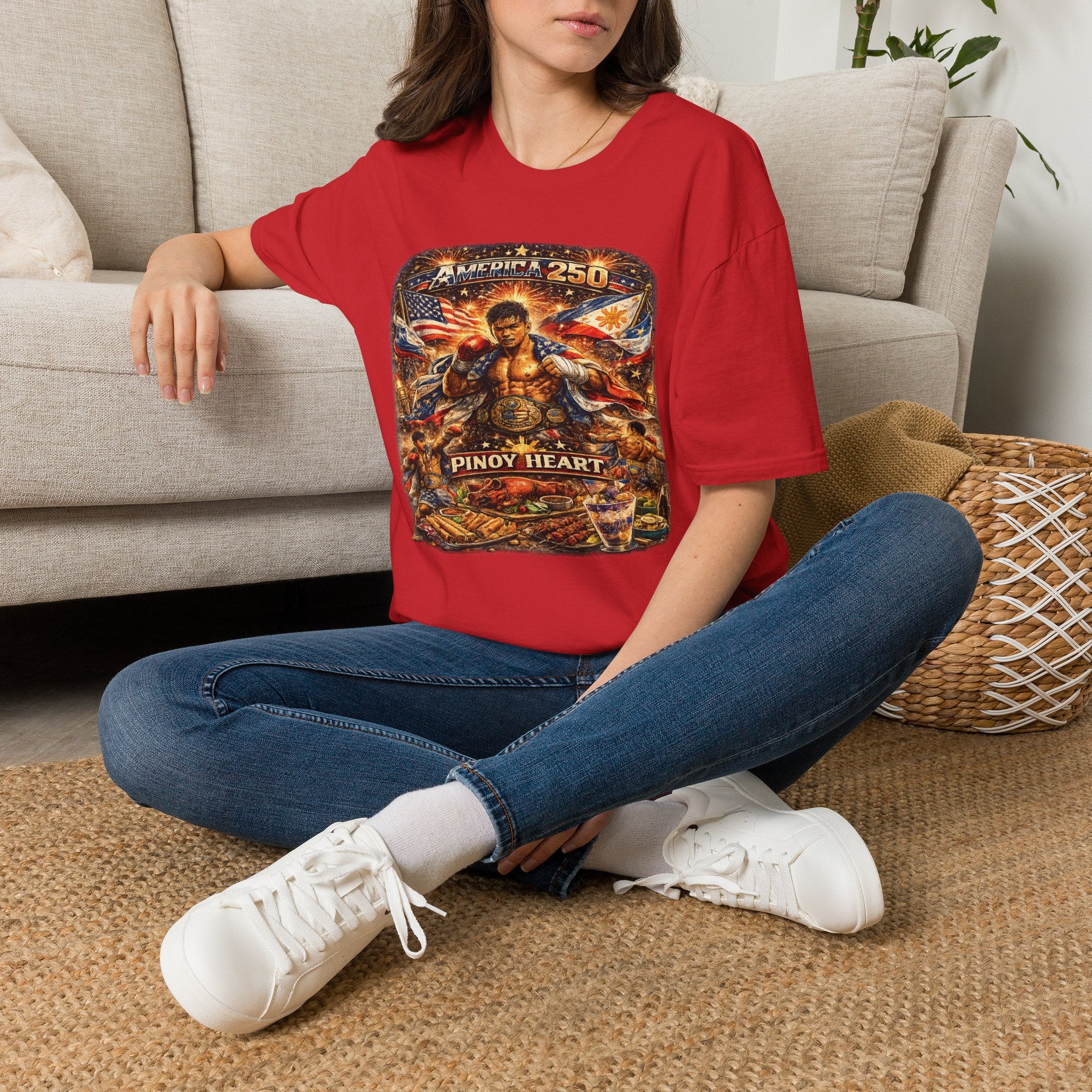 Filipino Pride 'Pinoy Heart' Graphic — America 250 Patriotic Design