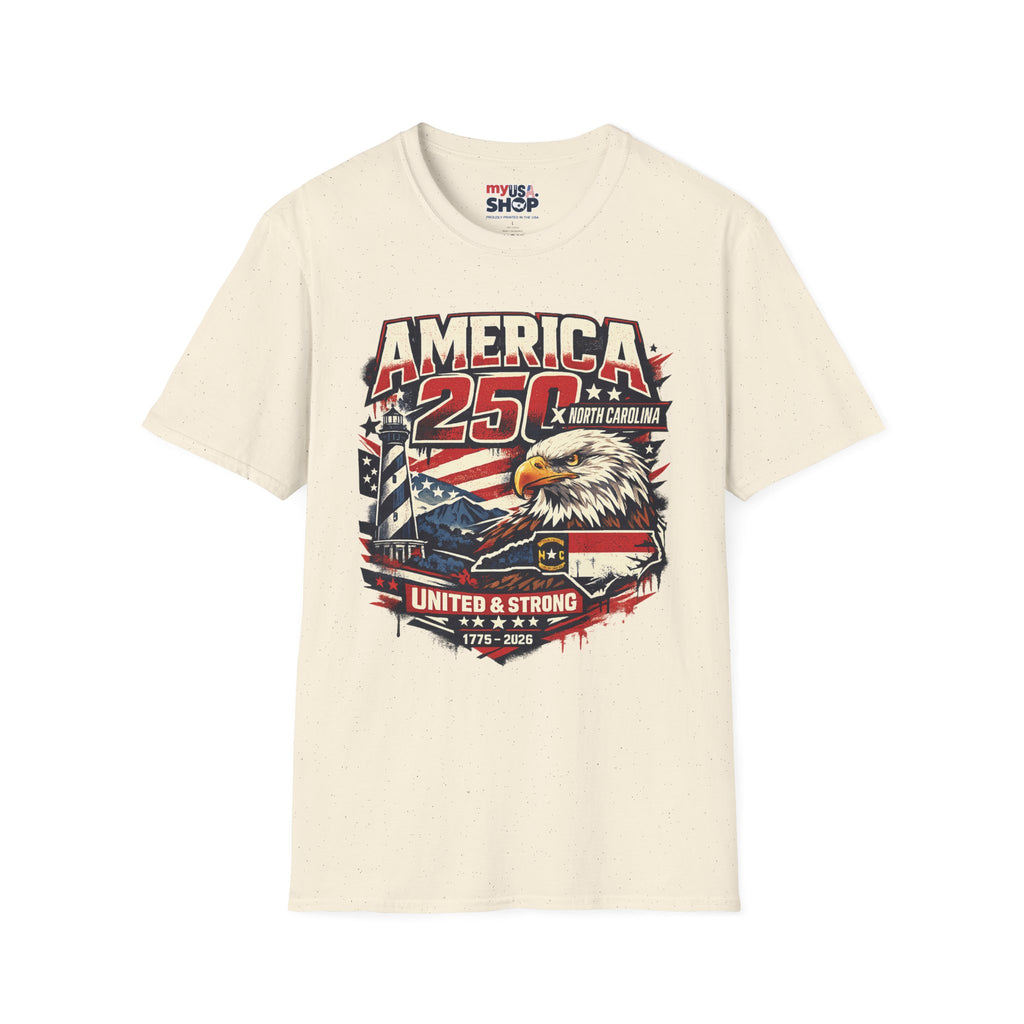 America 250 North Carolina Eagle T-Shirt – Patriotic July 4th Graphic Tee