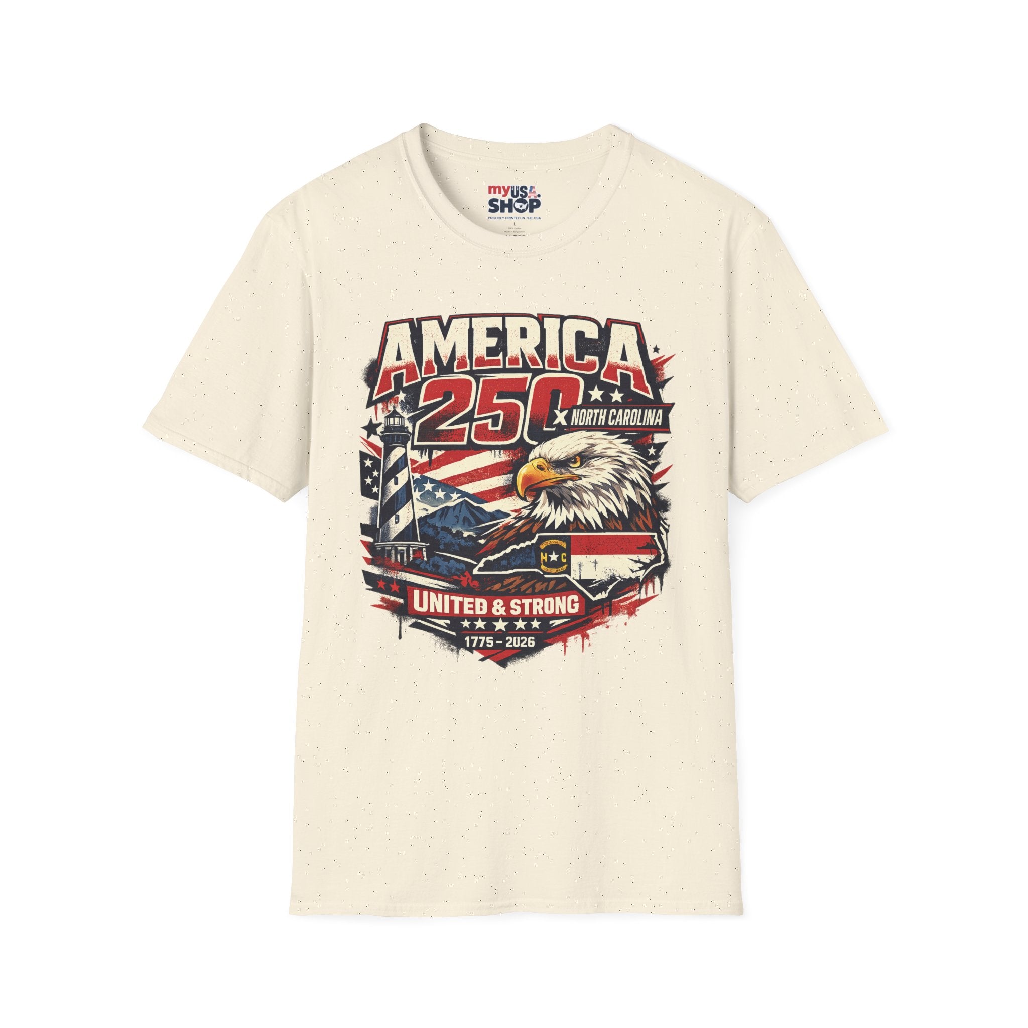 America 250 North Carolina Eagle T-Shirt – Patriotic July 4th Graphic Tee