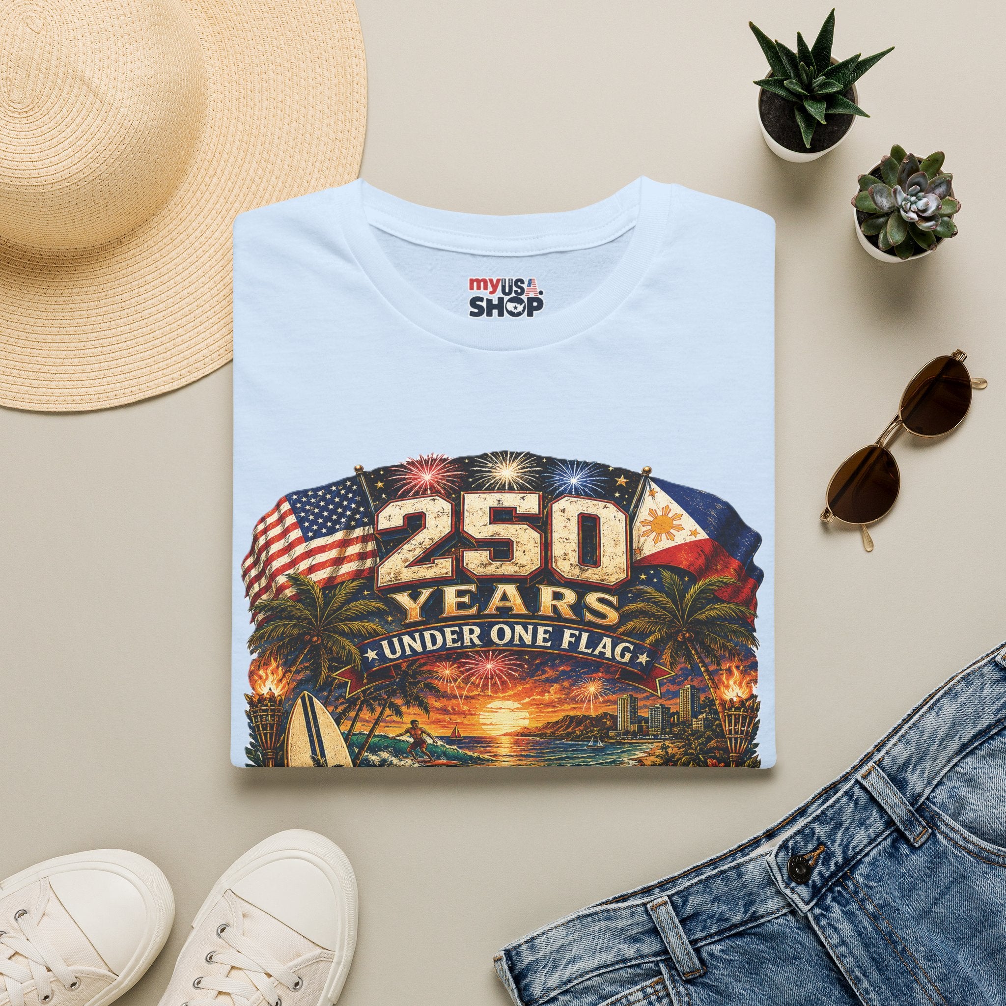America 250 Years Under One Flag — USA & Philippines Patriotic