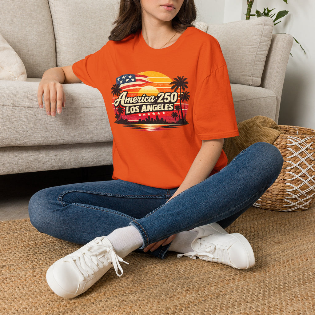 America 250 Los Angeles Retro Sunset California Tee