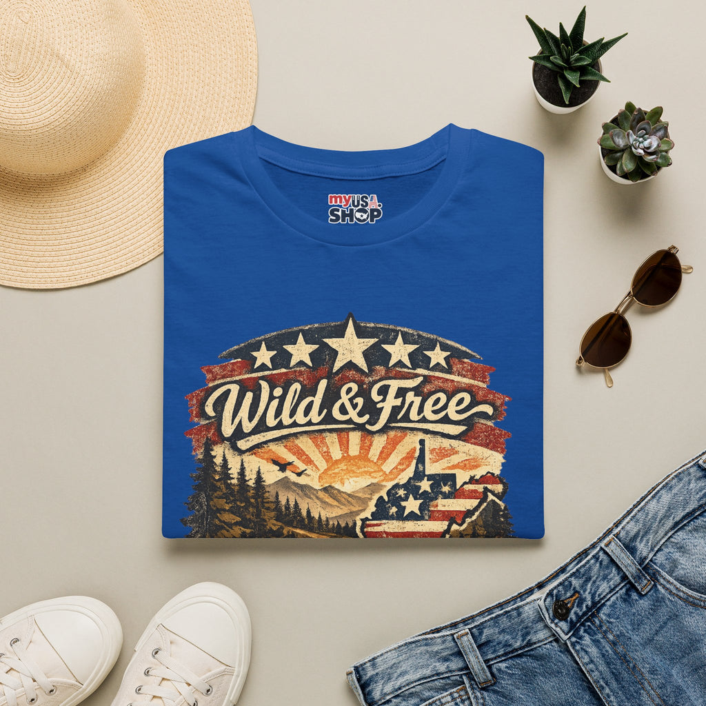 Wild & Free West Virginia T-Shirt — America 250 Mountain Sunset Tee