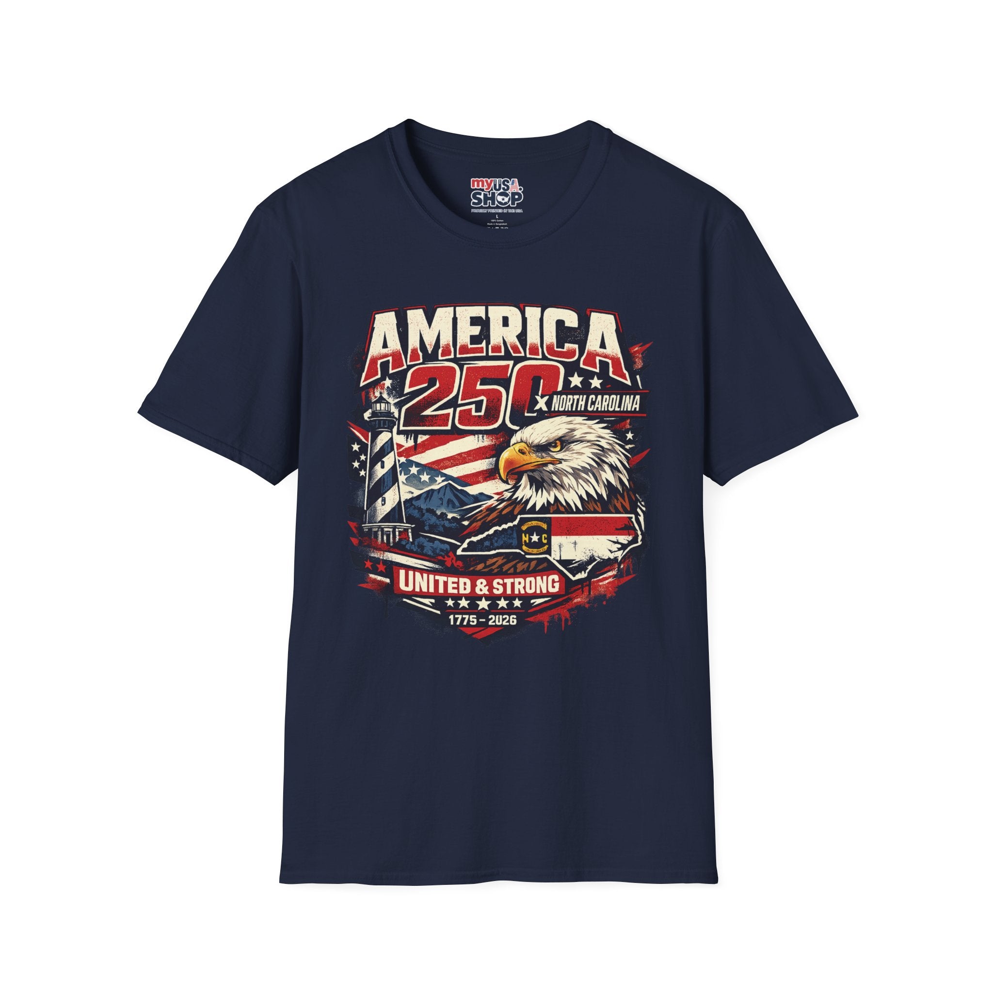 America 250 North Carolina Eagle T-Shirt – Patriotic July 4th Graphic Tee