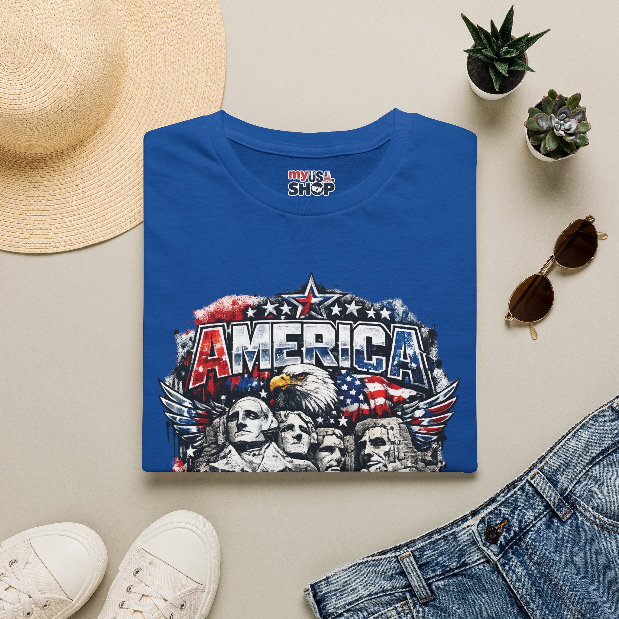 America 250 South Dakota Shirt — Patriotic Eagle & Mount Rushmore Graphic Tee