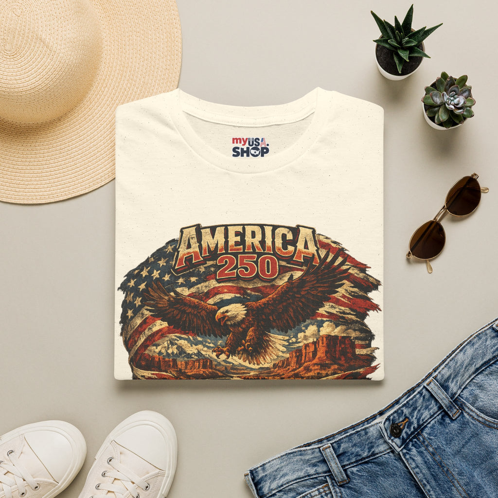 America 250 Utah State Shirt — Heritage Eagle Patriotic Graphic Tee