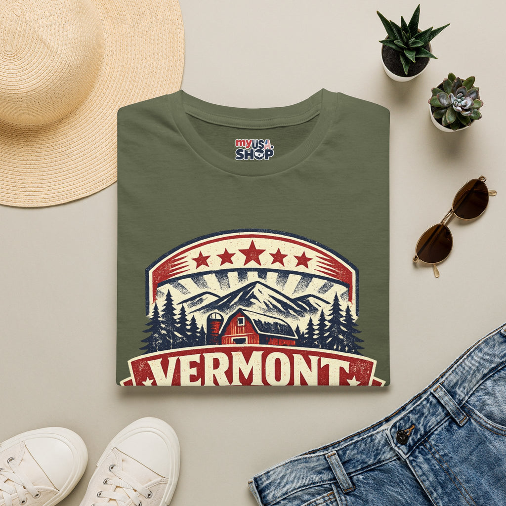 America 250 – Vermont 1776–2026 Mountain Heritage Vintage Tee Design
