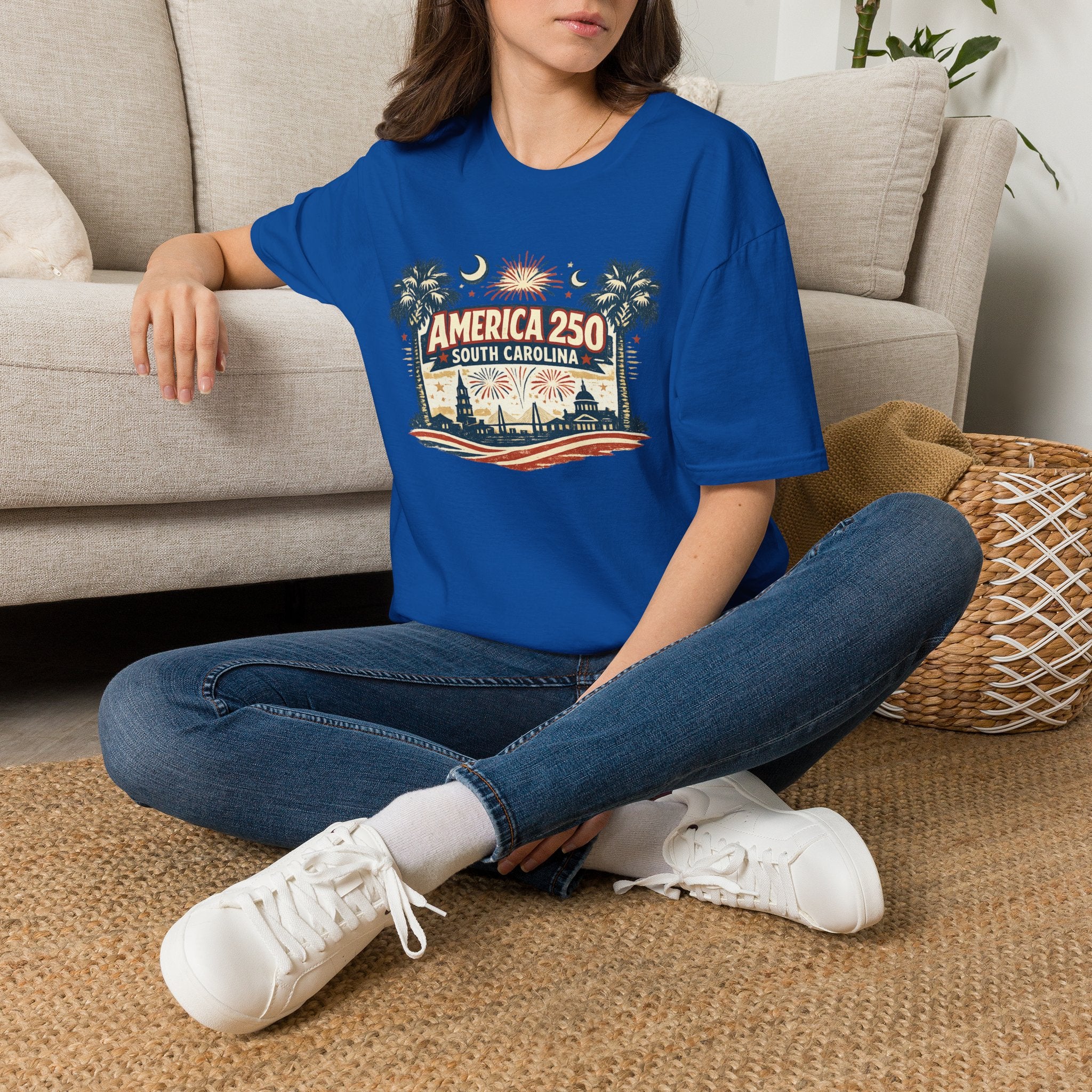 America 250 South Carolina T-Shirt — Palmetto Fireworks Celebration Tee