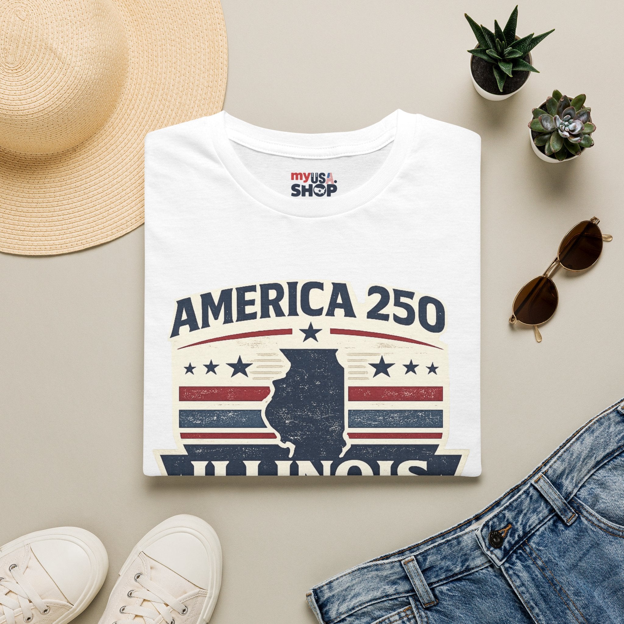 America 250 Illinois T-Shirt — 1776–2026 USA State Pride Tee