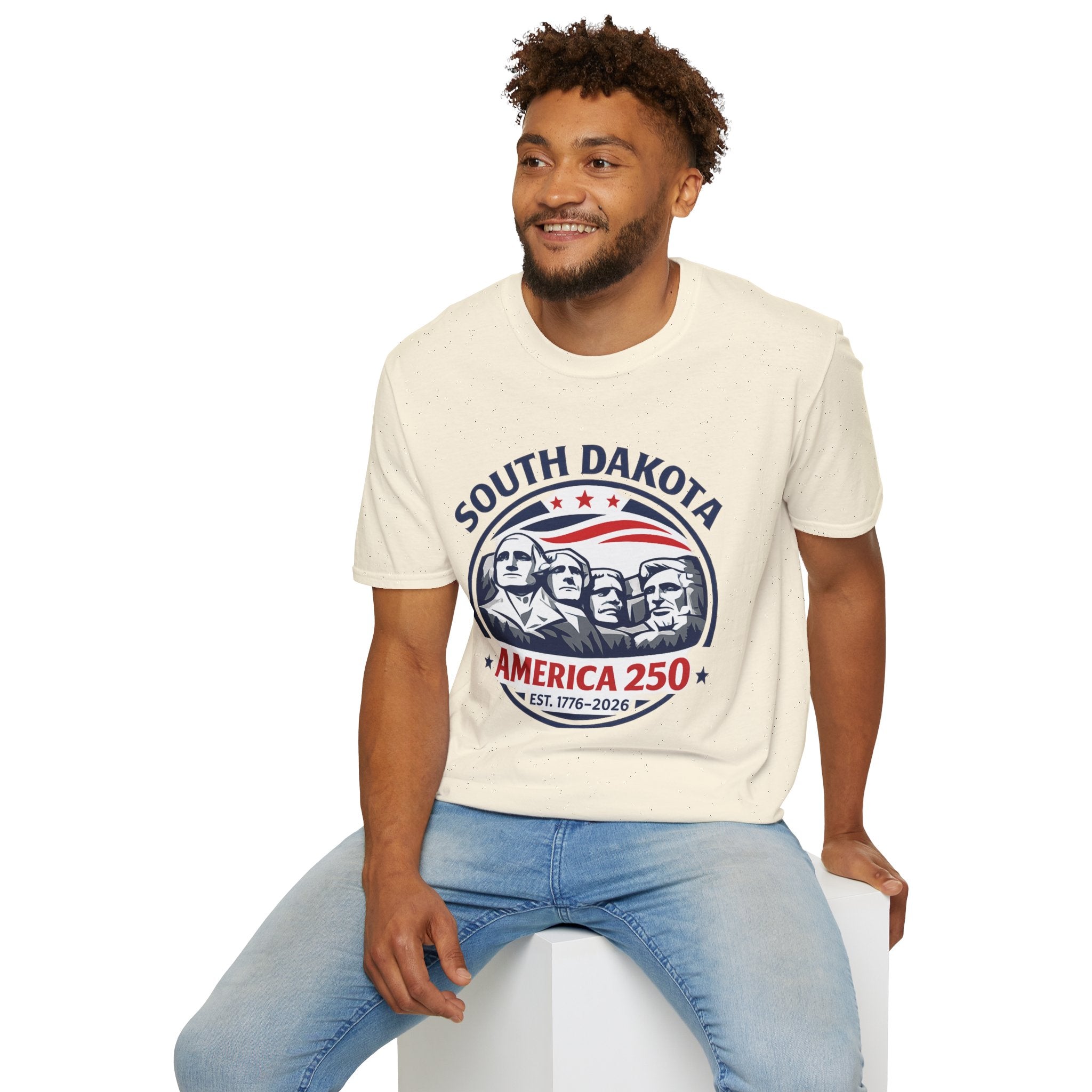 America 250 South Dakota T-Shirt — Classic Patriotic Badge Graphic Tee