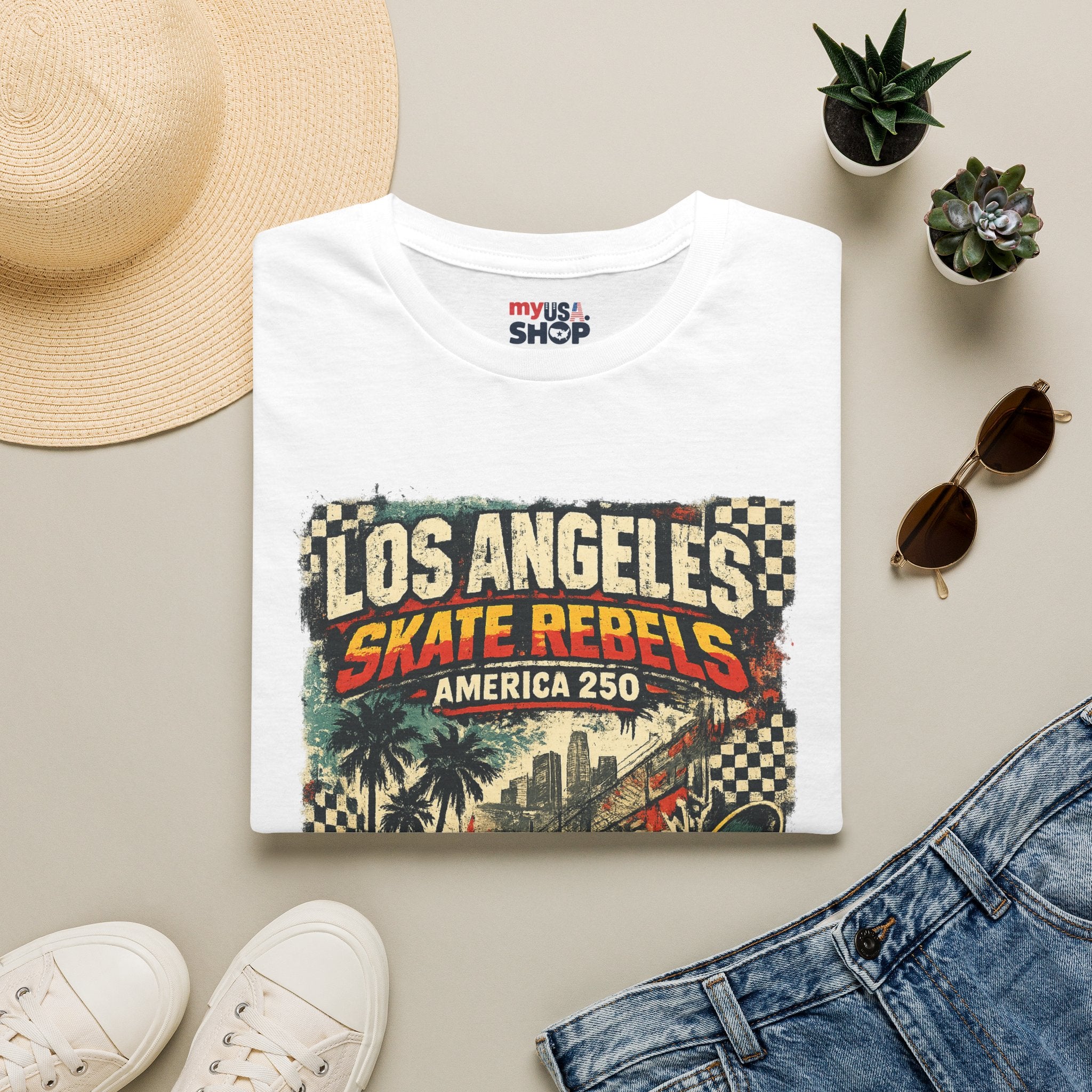America 250 Los Angeles California La Skate Rebels Tee