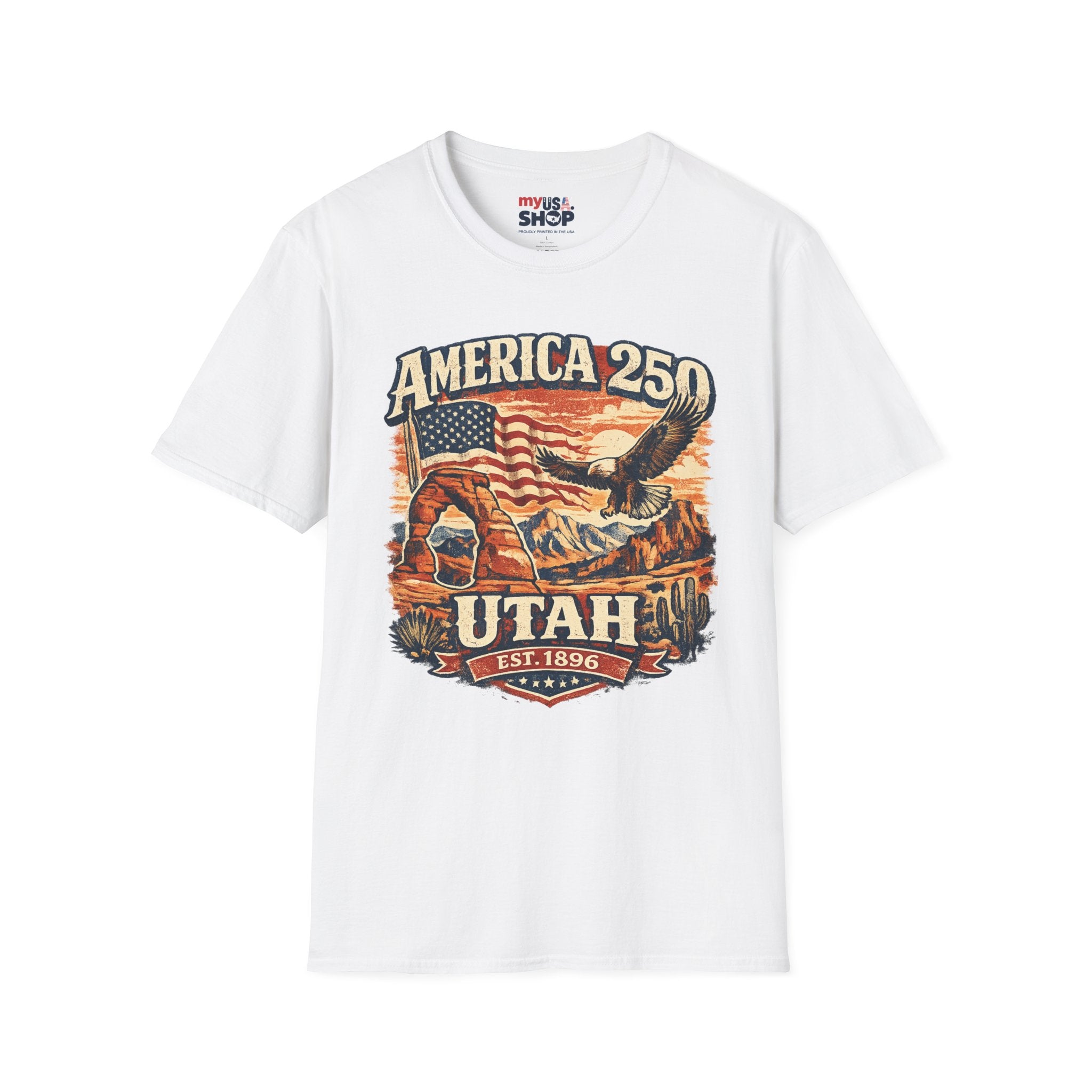 America 250 Utah Shirt — Patriotic Desert Eagle Graphic Tee