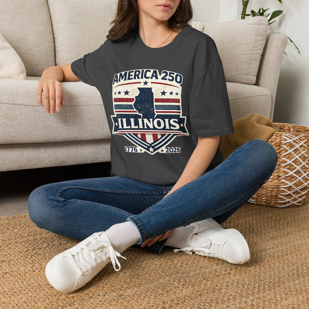America 250 Illinois T-Shirt — 1776–2026 USA State Pride Tee