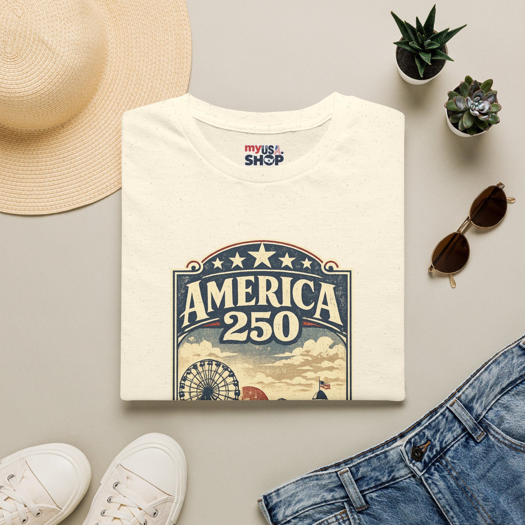 America 250 New Jersey Vintage Patriotic Graphic