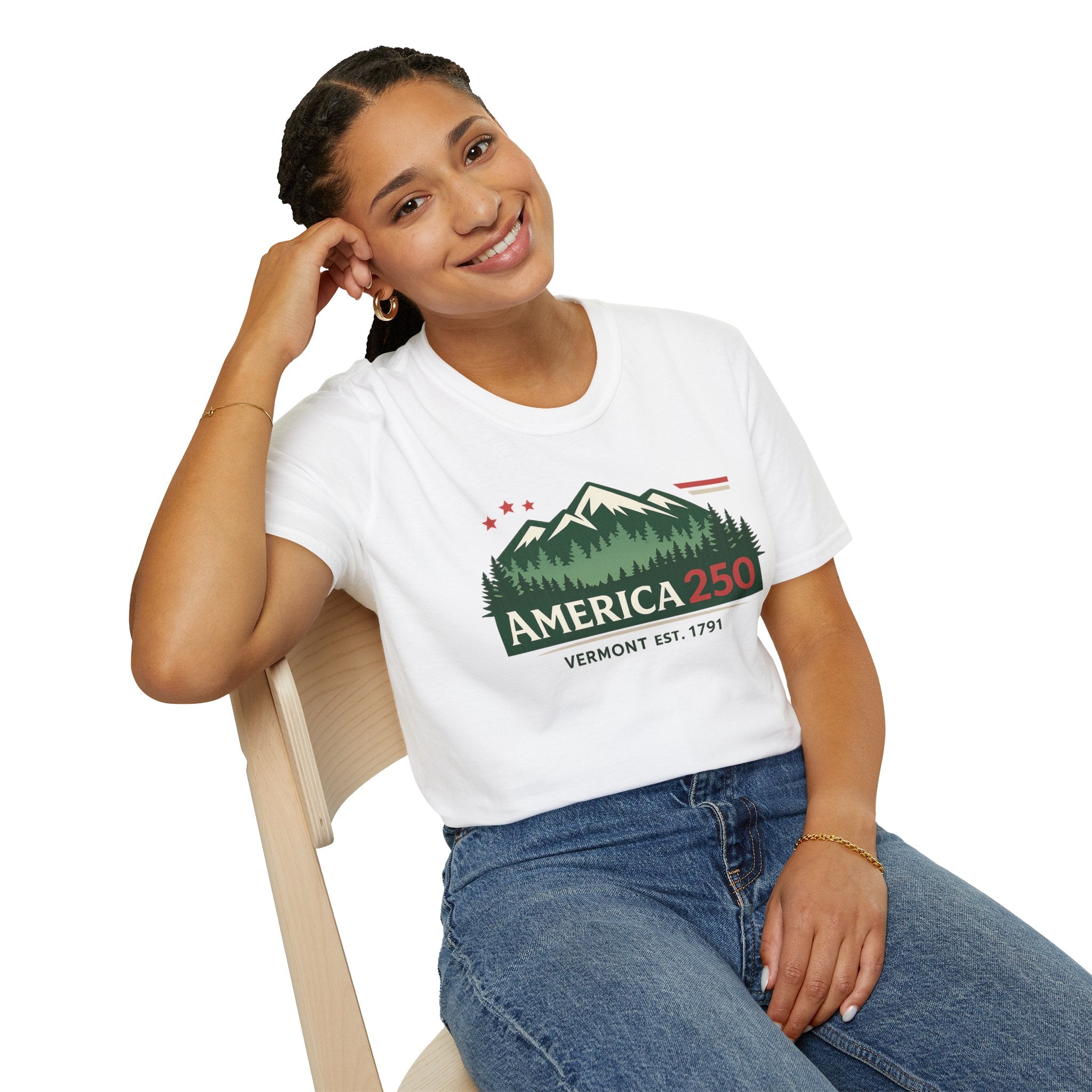 America 250 Mountain T-Shirt — Vermont 1791 Celebration Tee