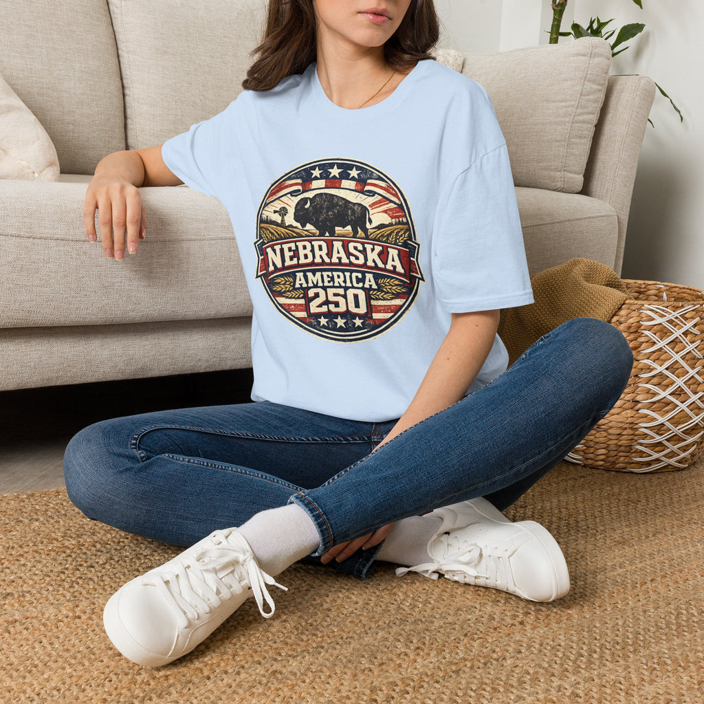 Nebraska Buffalo Retro T-Shirt — America 250 Vintage State Pride Tee