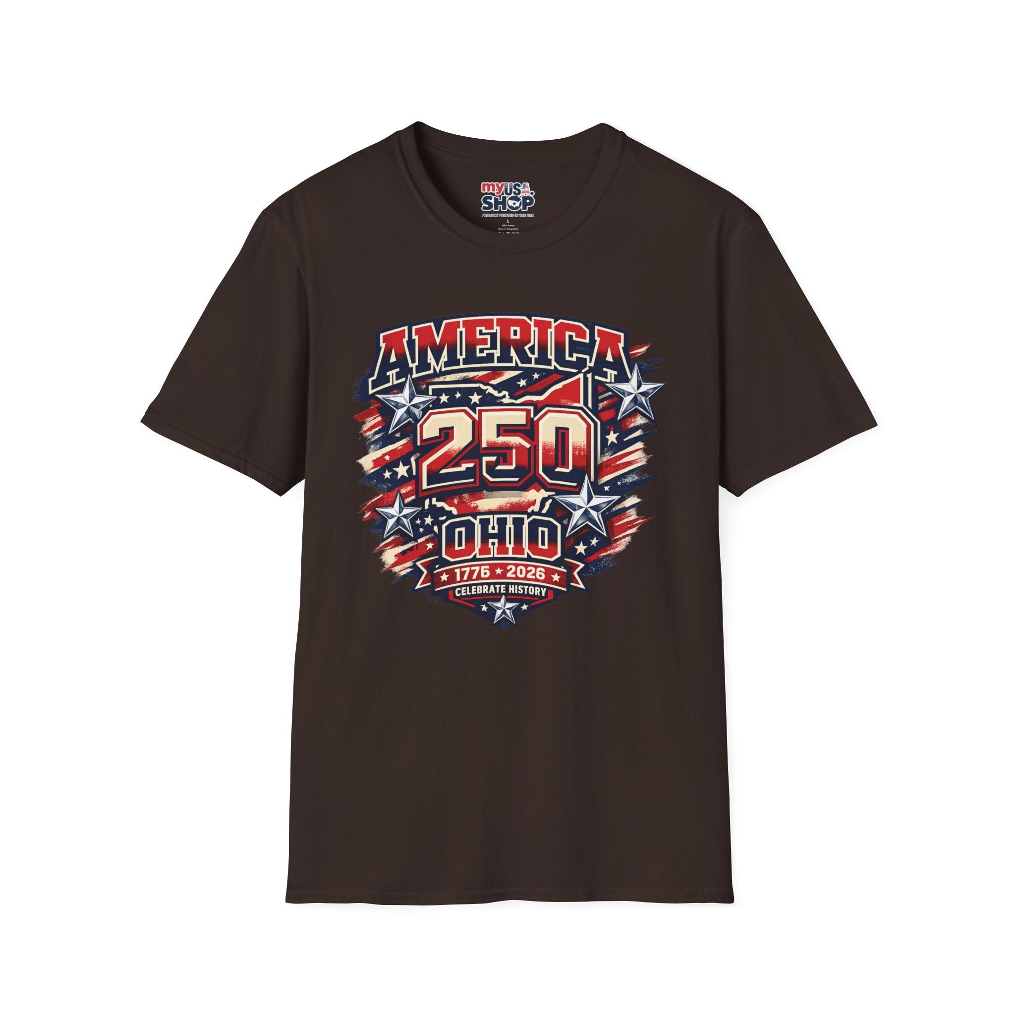America 250 Ohio Commemorative T-Shirt — 250th Anniversary Patriotic Tee