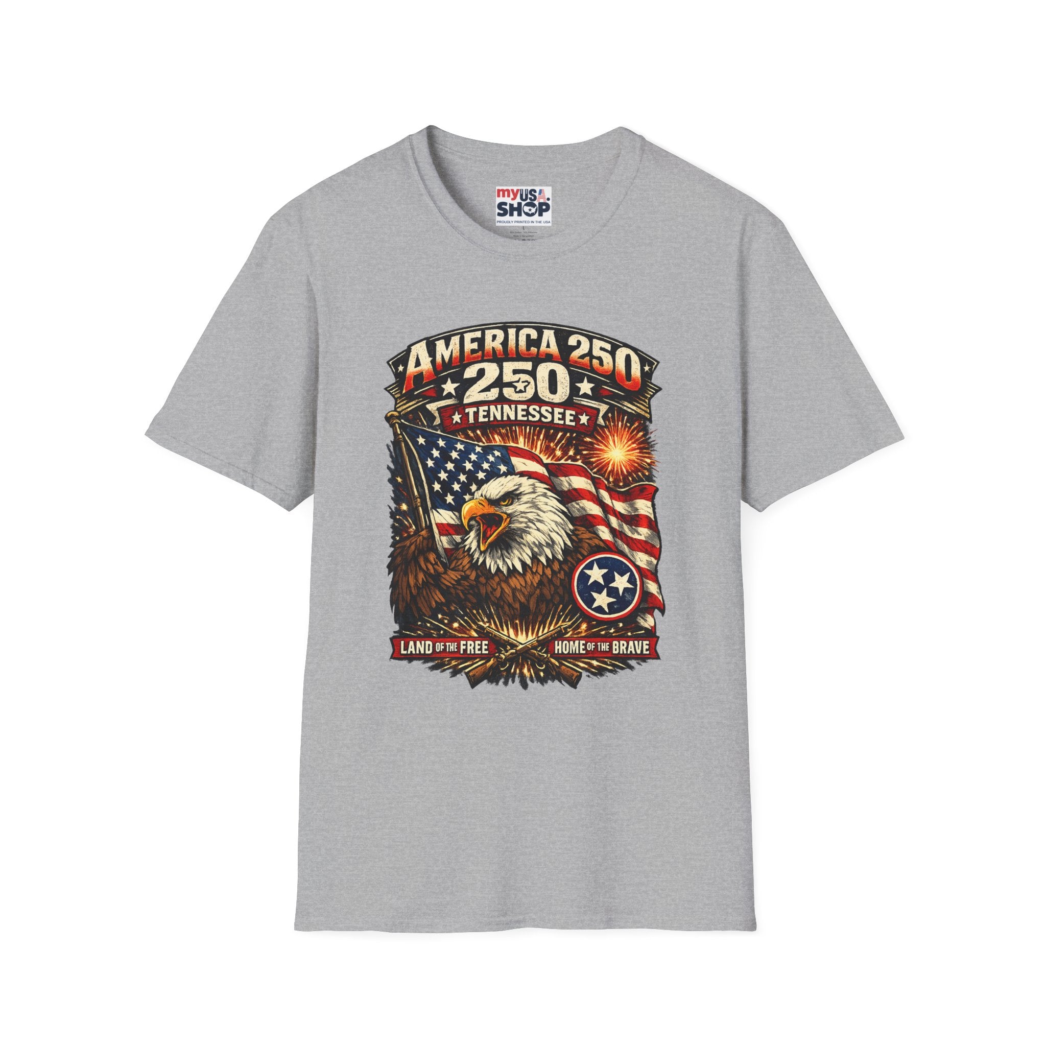 America 250 Tennessee Shirt — Land of the Free Patriotic Eagle Tee
