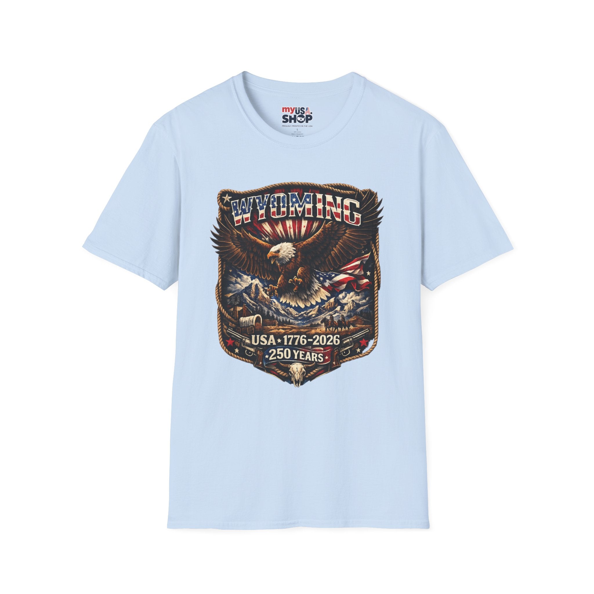 Wyoming Eagle T-Shirt — Patriotic America 250th Anniversary Graphic Tee