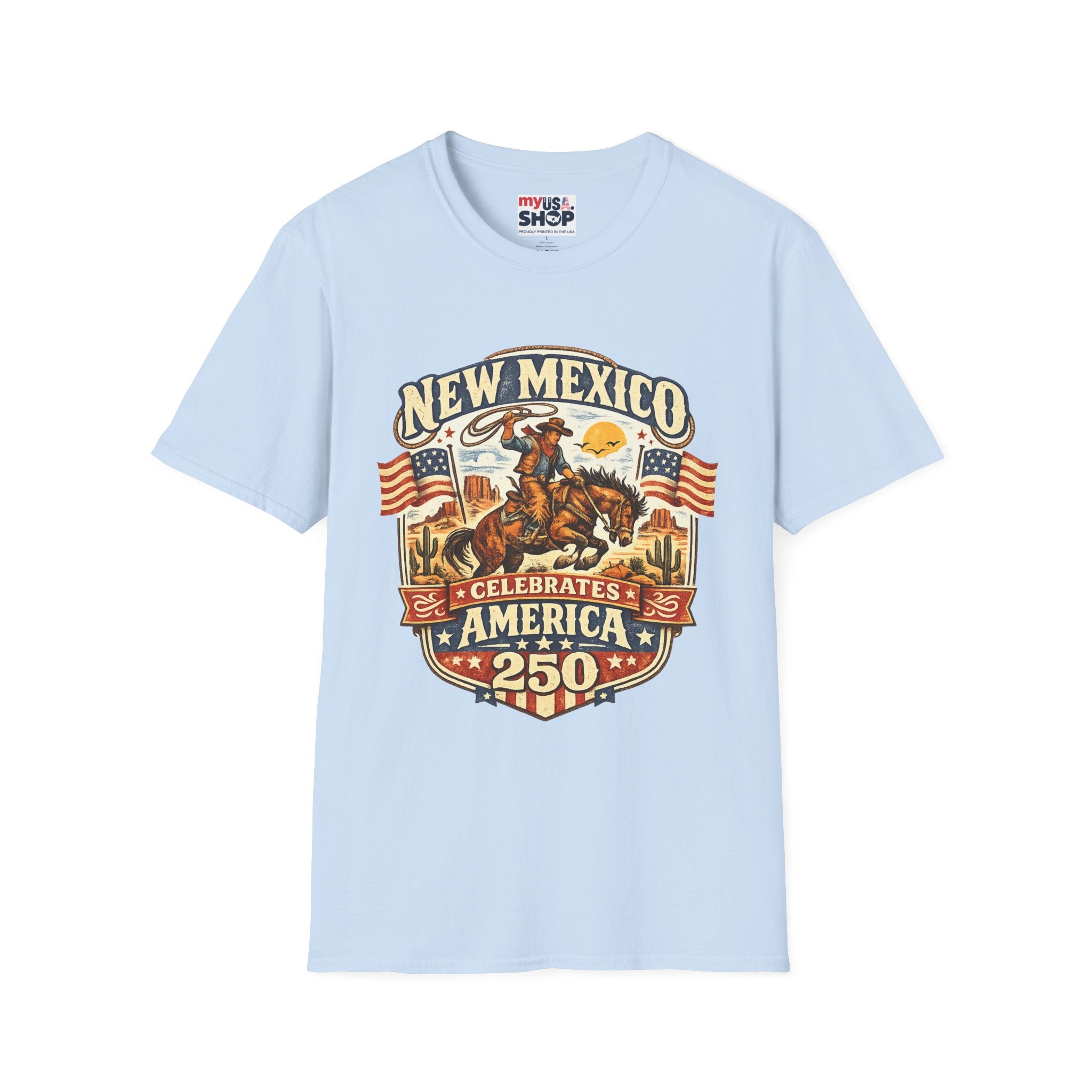 America 250 New Mexico Cowboy Rodeo T-Shirt — Vintage Western Tee