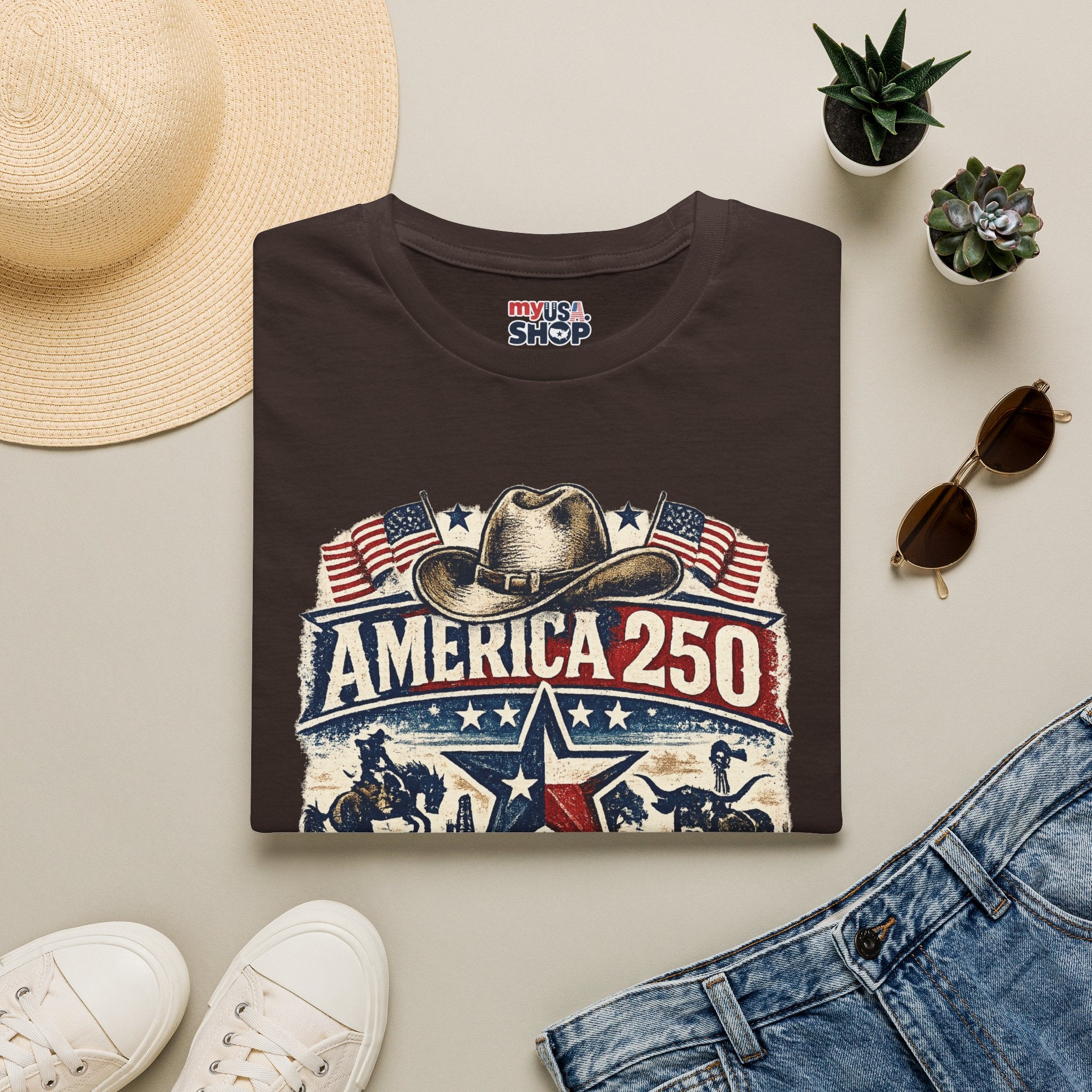 America 250 Texas T-Shirt — Western Heritage Graphic Tee