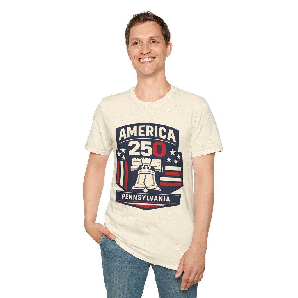 Pennsylvania America 250 Shirt — Modern Minimal Patriotic Badge Tee