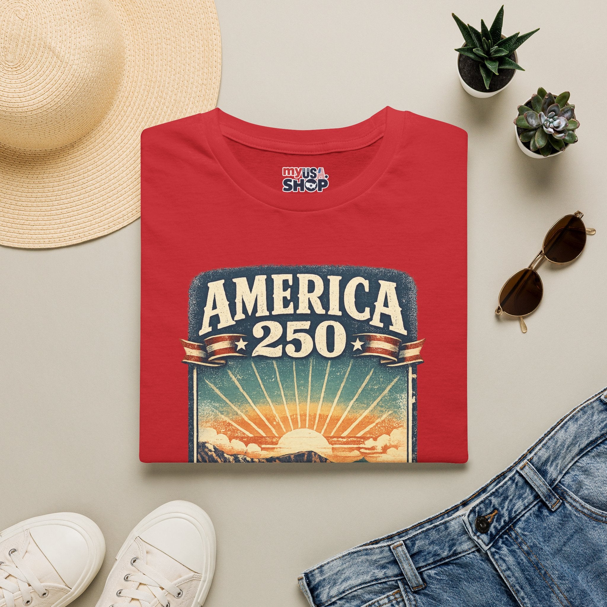 Oregon America 250 Shirt — Crater Lake Sunset Vintage Tee