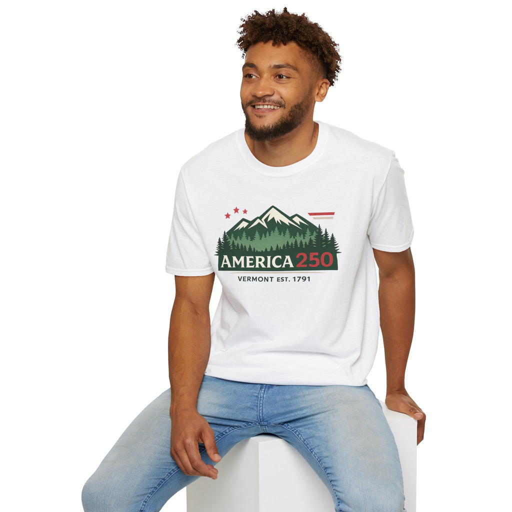America 250 Mountain T-Shirt — Vermont 1791 Celebration Tee
