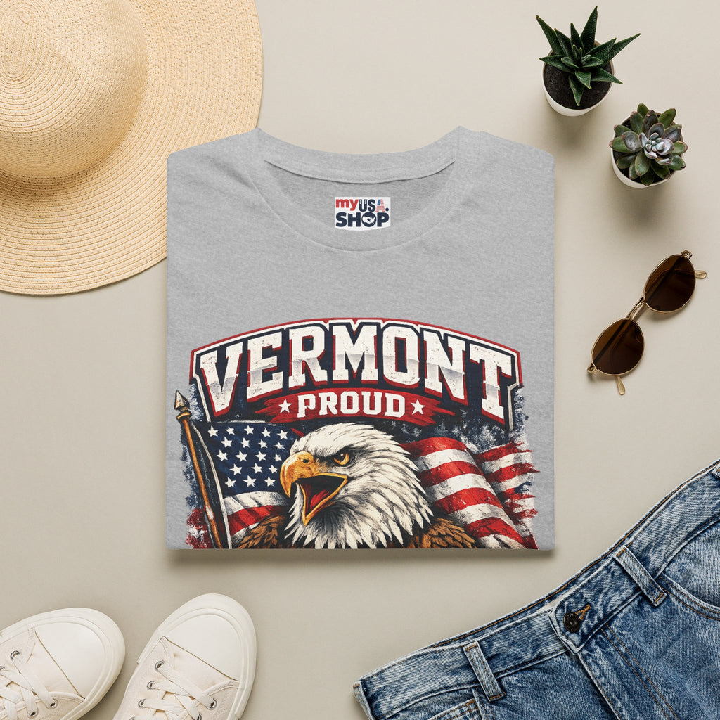 America 250 x Vermont Proud T-Shirt — Eagle Flag Design