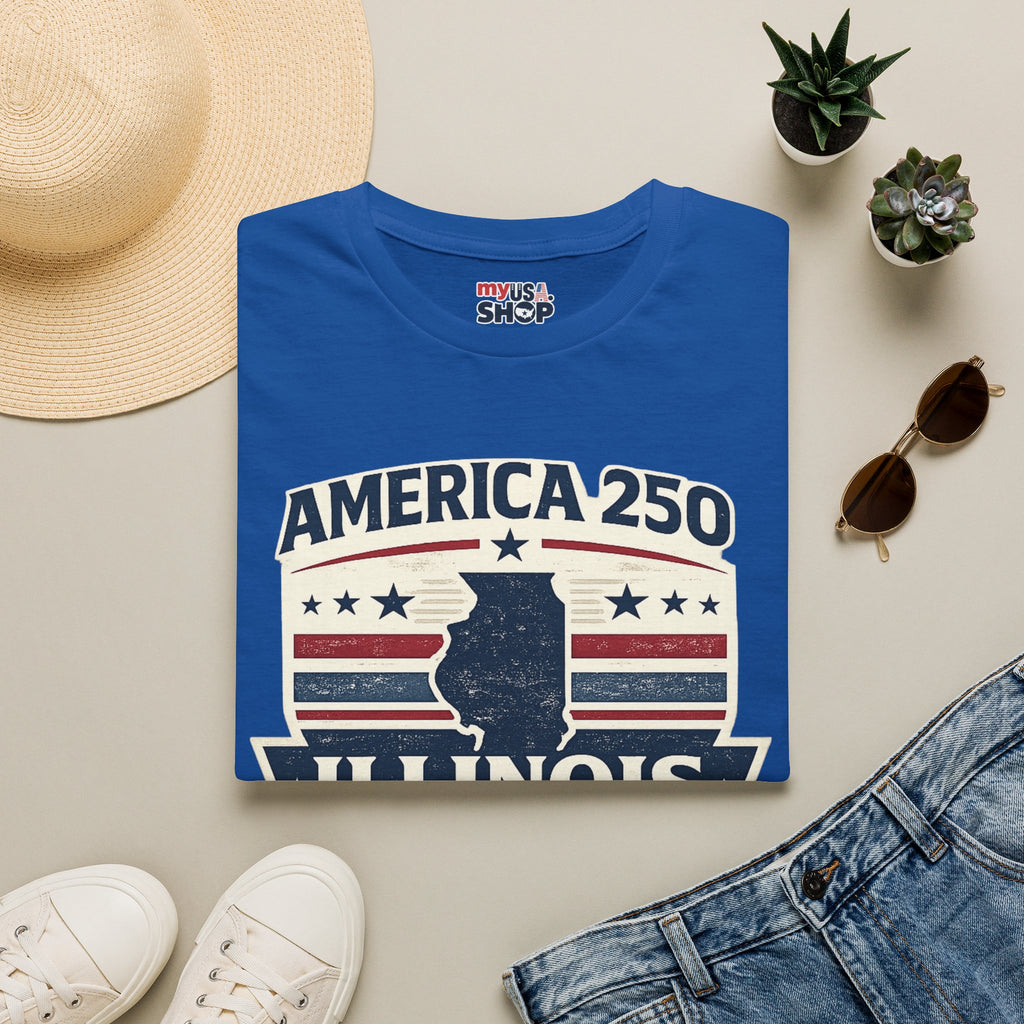 America 250 Illinois T-Shirt — 1776–2026 USA State Pride Tee