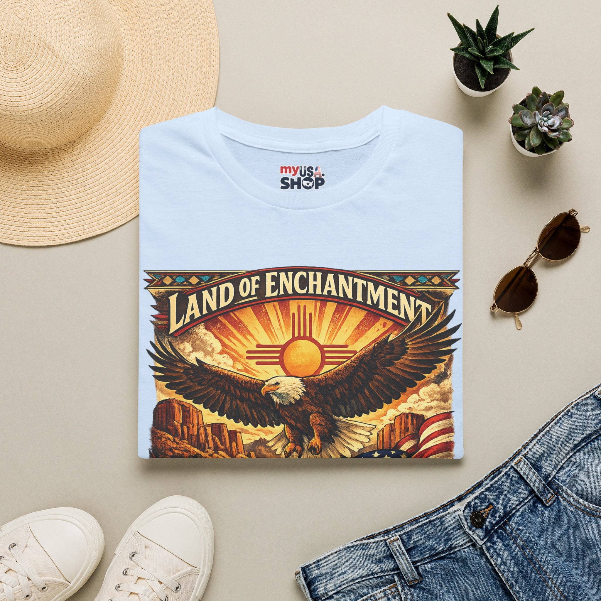 America 250 Land of Enchantment Eagle — New Mexico Patriotic Graphic Tee