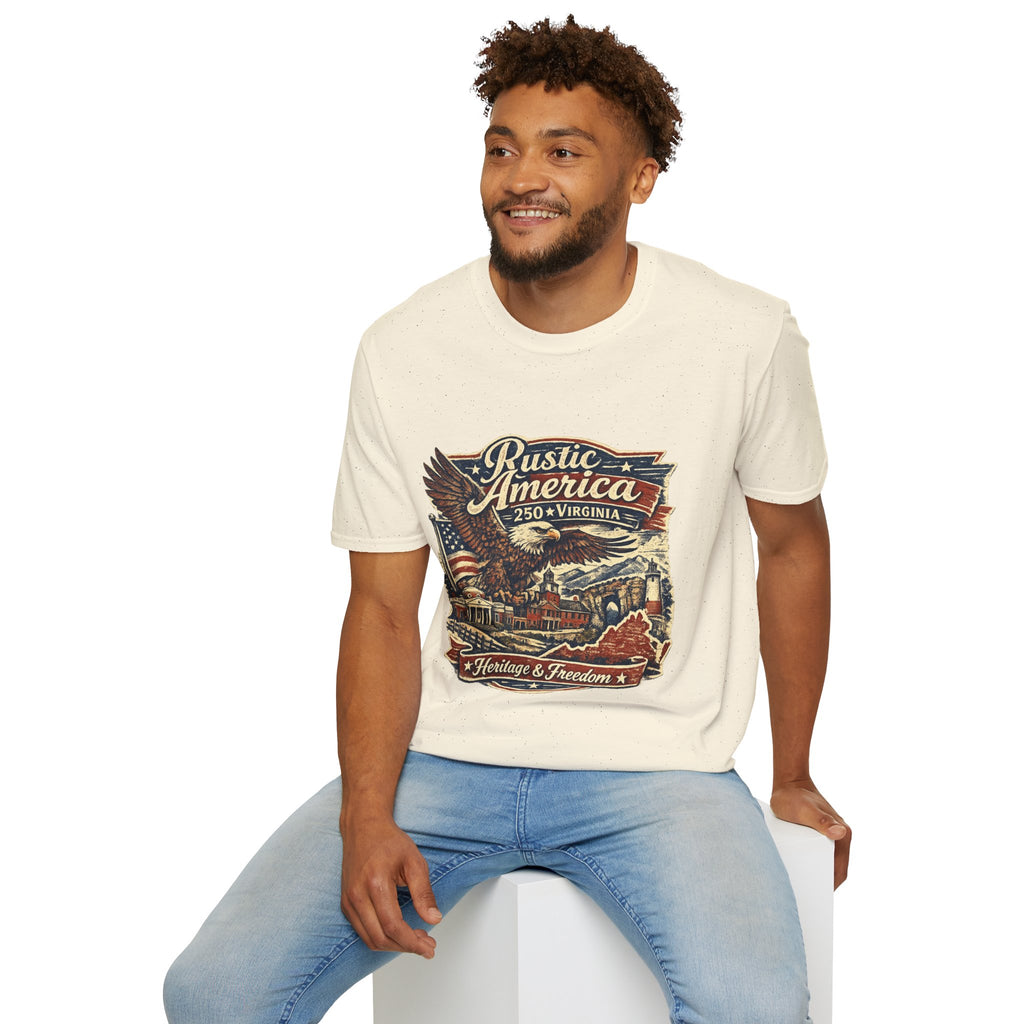 America 250 Virginia Eagle T‑Shirt — Heritage & Freedom Vintage Design