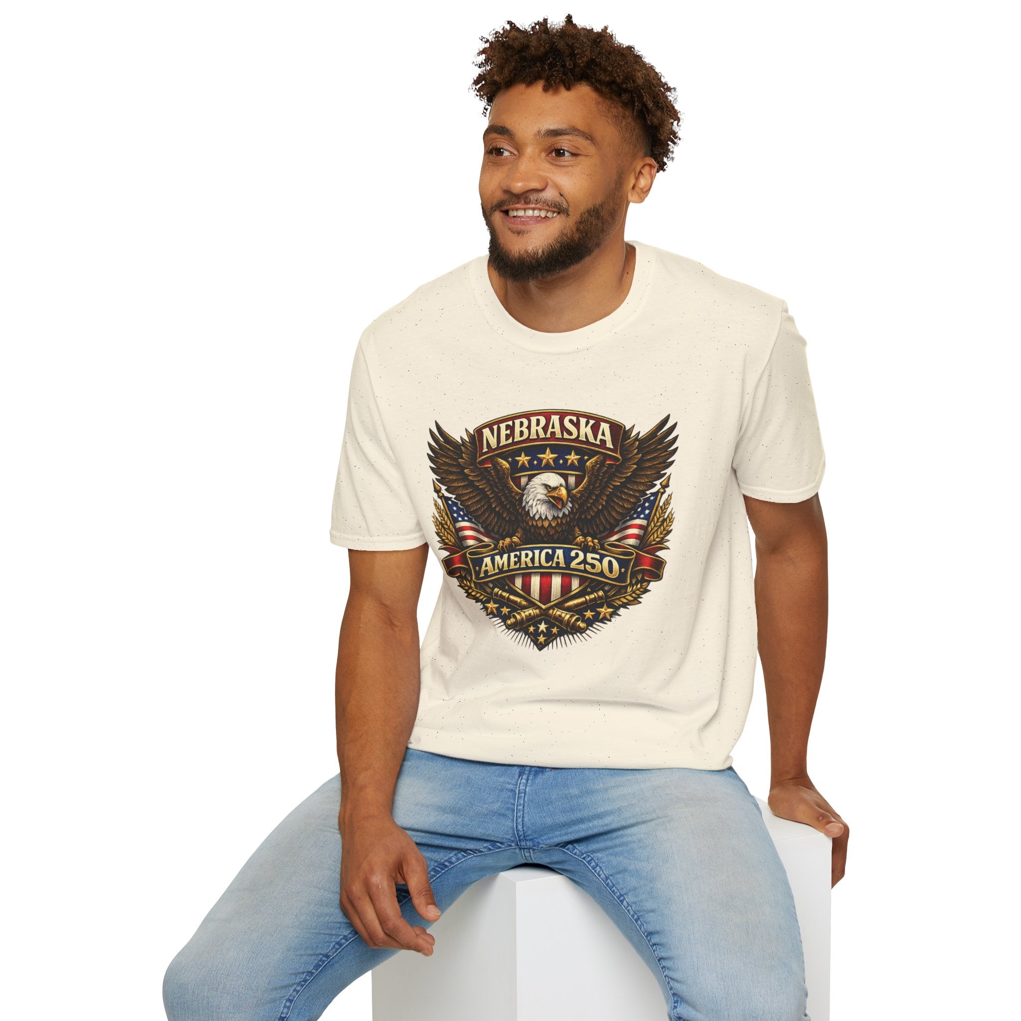 America 250 Nebraska Eagle T-Shirt — Patriotic USA State Tee