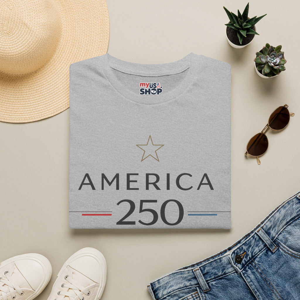 America 250 Texas T-Shirt — Minimalist Patriotic Texas Graphic Tee