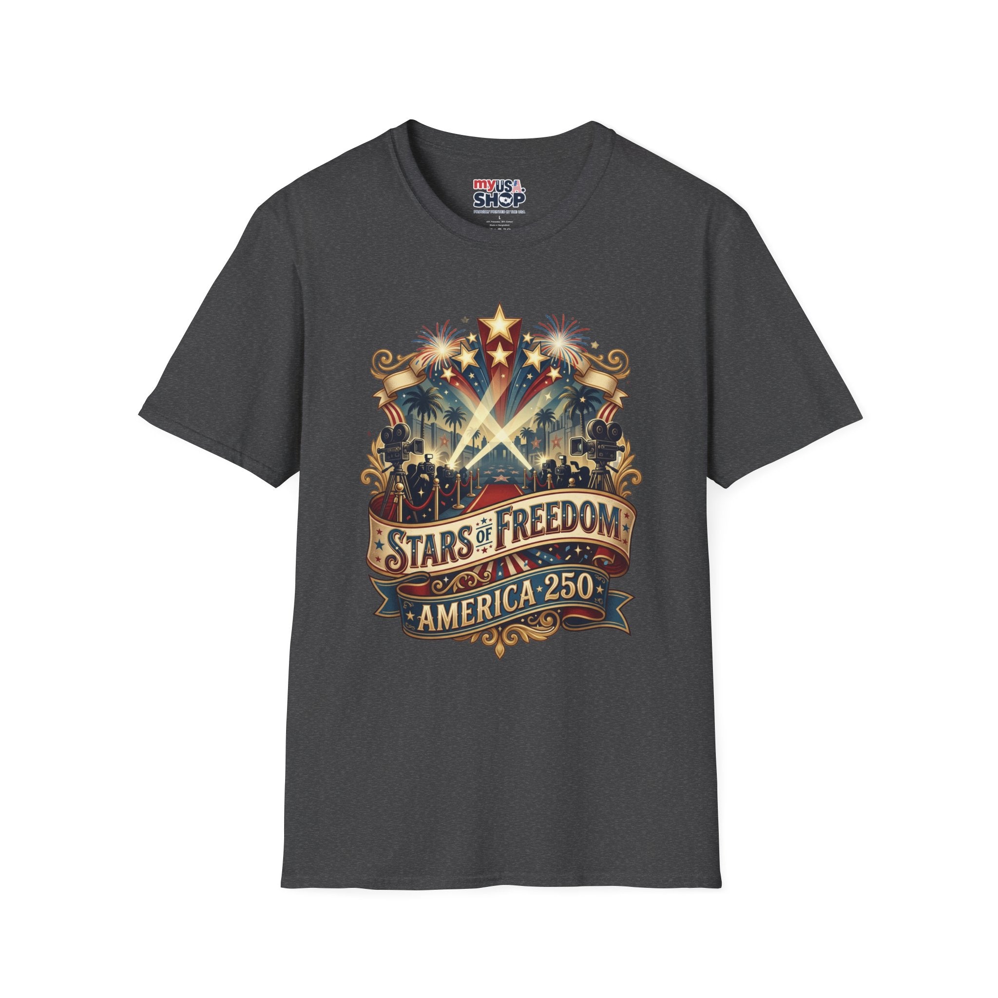 Stars of Freedom T‑Shirt — America 250 Patriotic Celebration Tee Pop Culture