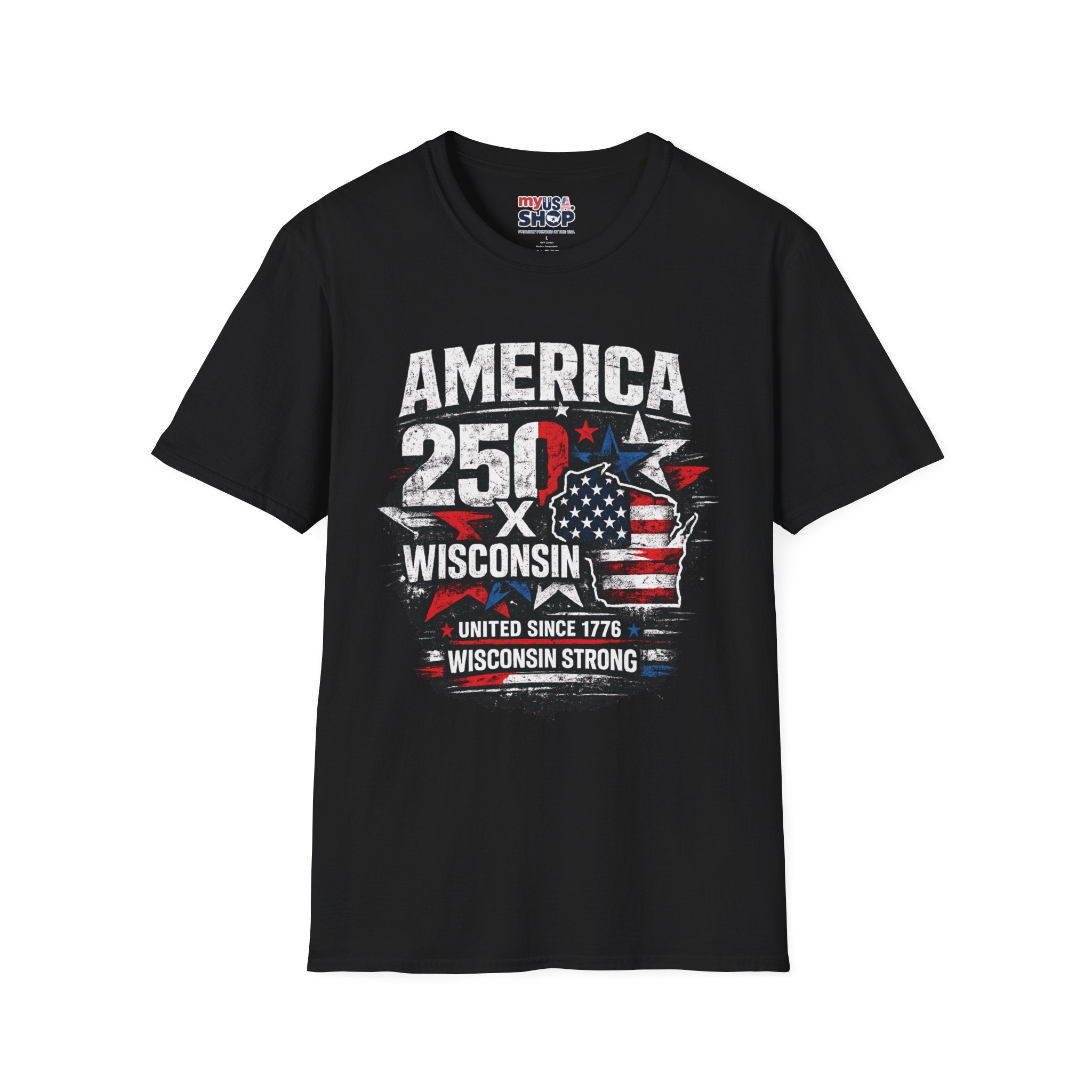 America 250 Wisconsin T-Shirt — USA 1776 Celebration Tee