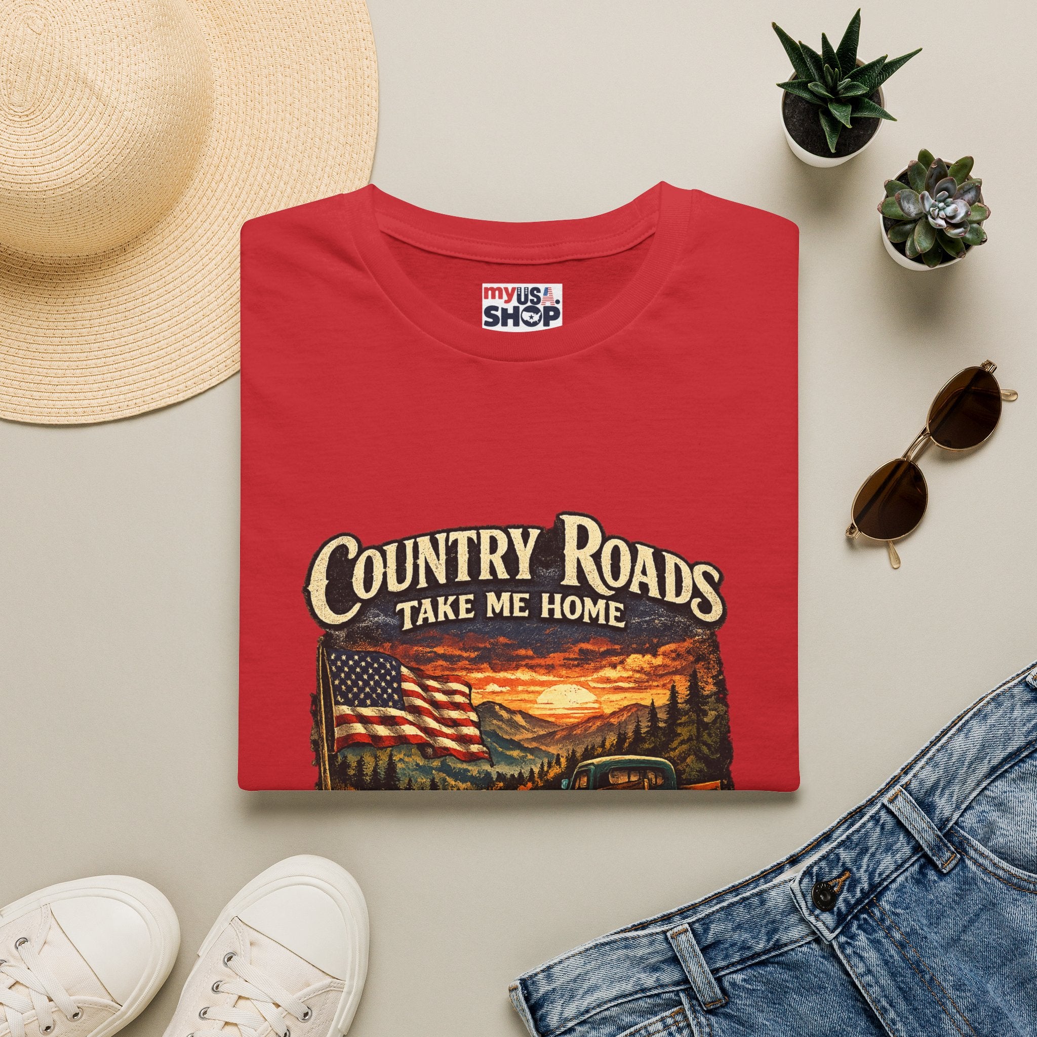 America 250 T-Shirt — "Take Me Home" West Virginia Scenic Graphic Tee