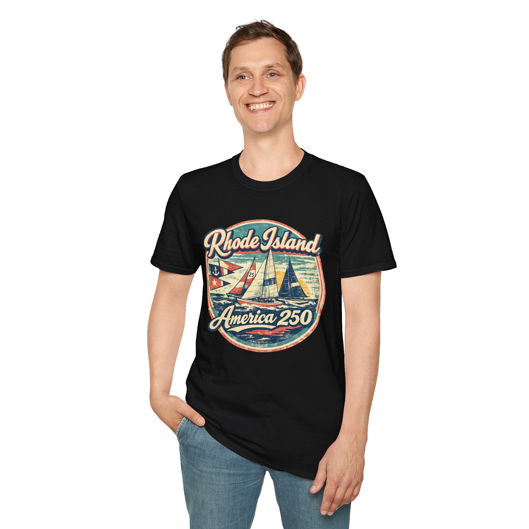 Rhode Island America 250 Shirt — Vintage Sailing Regatta Graphic Tee