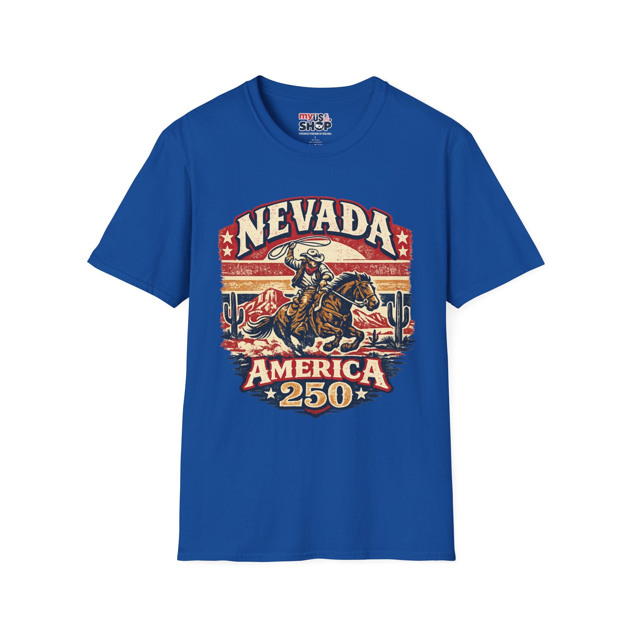 America 250 Nevada Rodeo Vintage T‑Shirt — Western Cowboy Graphic