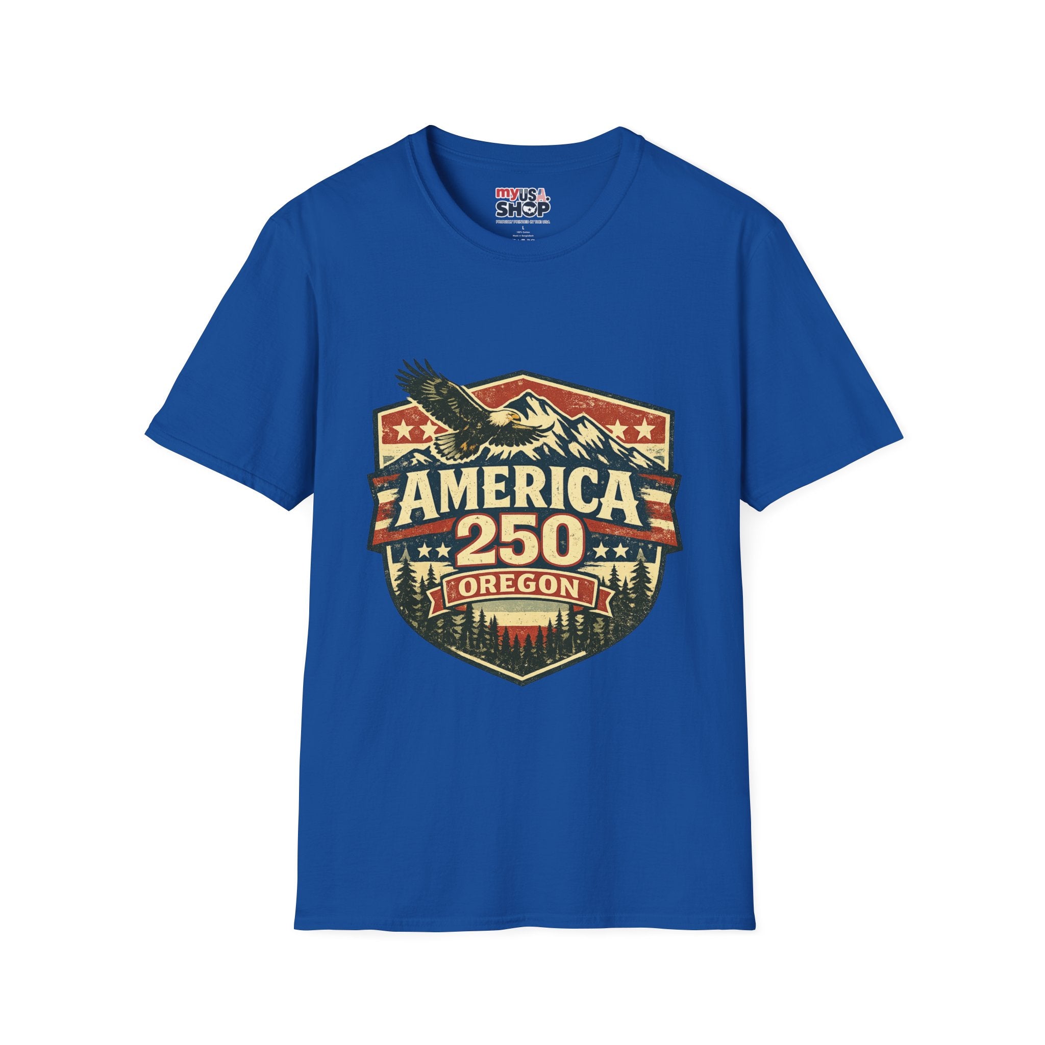 America 250 Shirt —Oregon  Mountain Eagle Wilderness Badge Tee