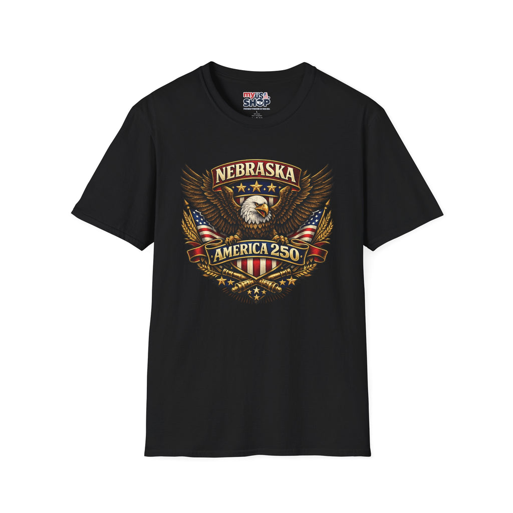America 250 Nebraska Eagle T-Shirt — Patriotic USA State Tee