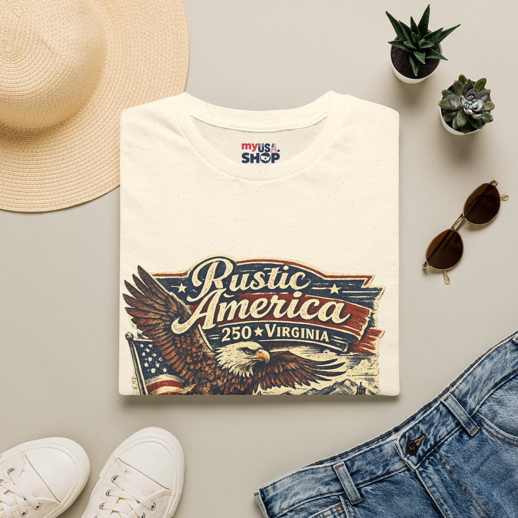 America 250 Virginia Eagle T‑Shirt — Heritage & Freedom Vintage Design