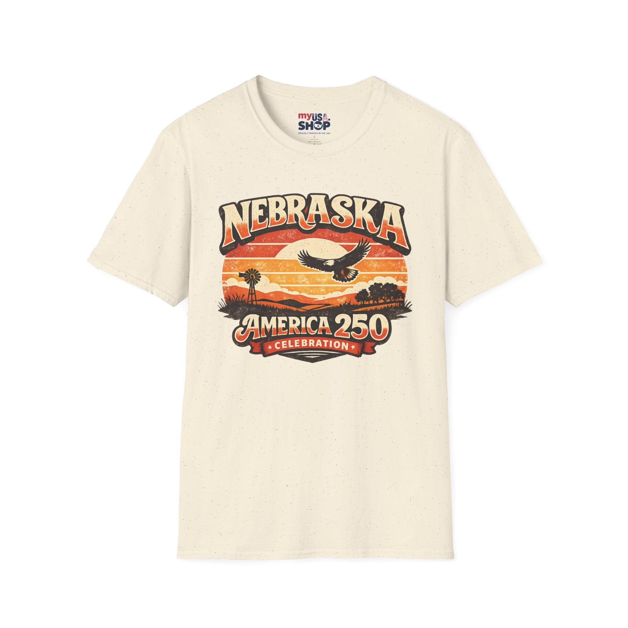 Nebraska America 250 Retro Sunset T-Shirt