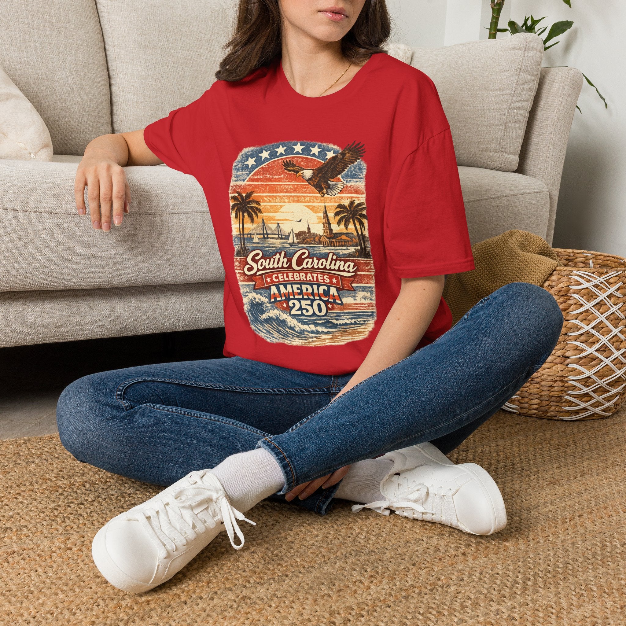 South Carolina Vintage Eagle T-Shirt — America Celebrates 250 Retro Tee