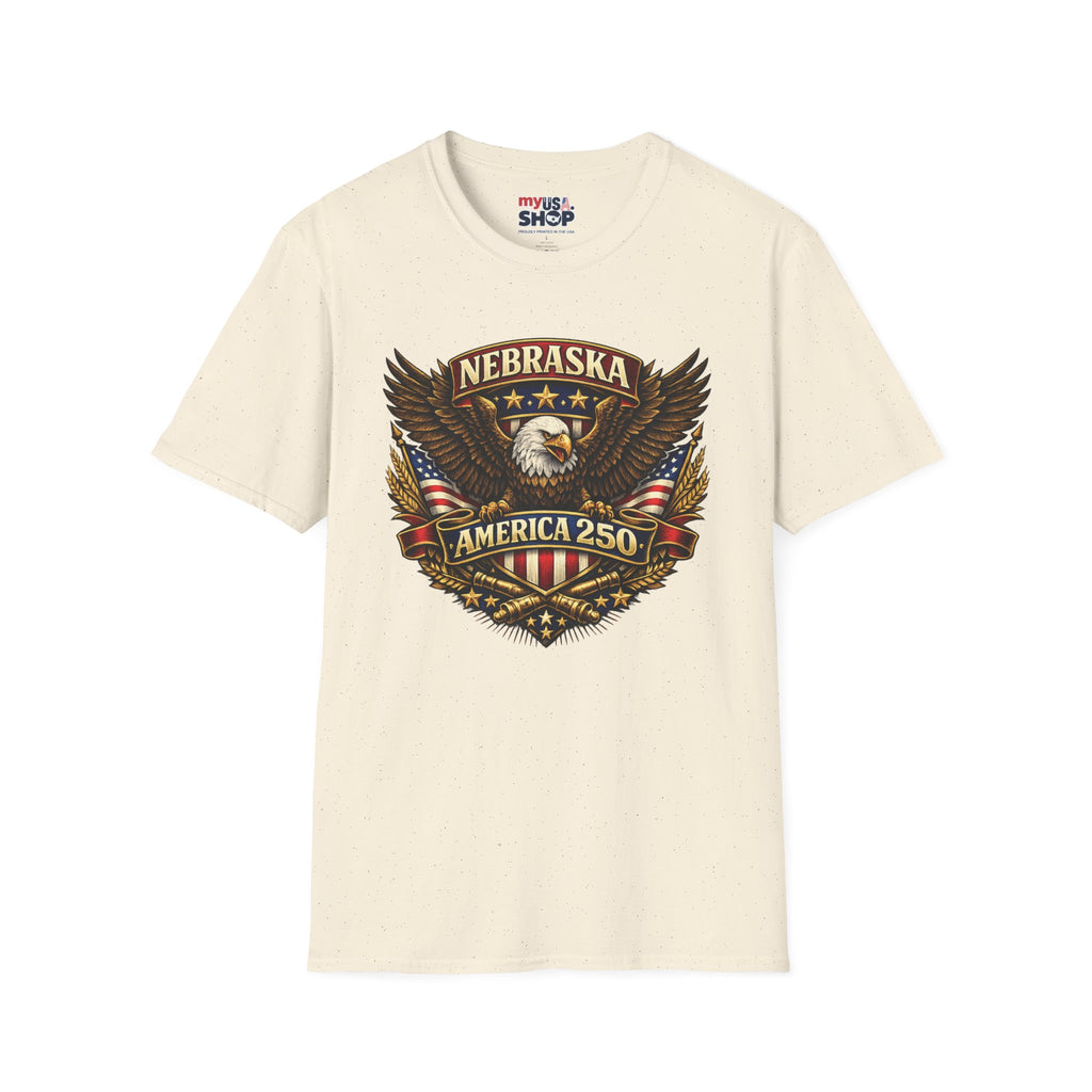 America 250 Nebraska Eagle T-Shirt — Patriotic USA State Tee